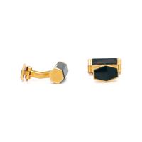 YELLOW GOLD AND BLOODSTONE CUFFLINKS