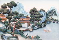 A Chinese Export Reverse Painted Glass Picture