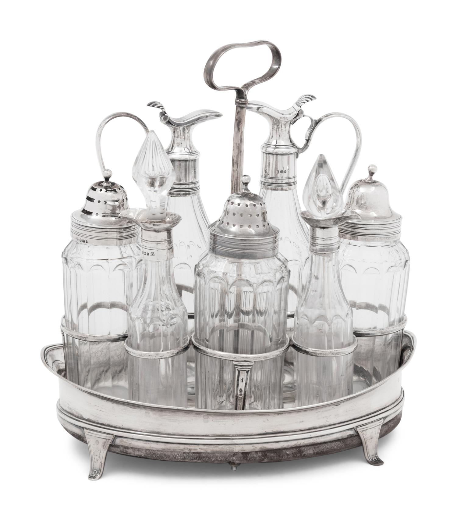 A George III Silver Cruet Set