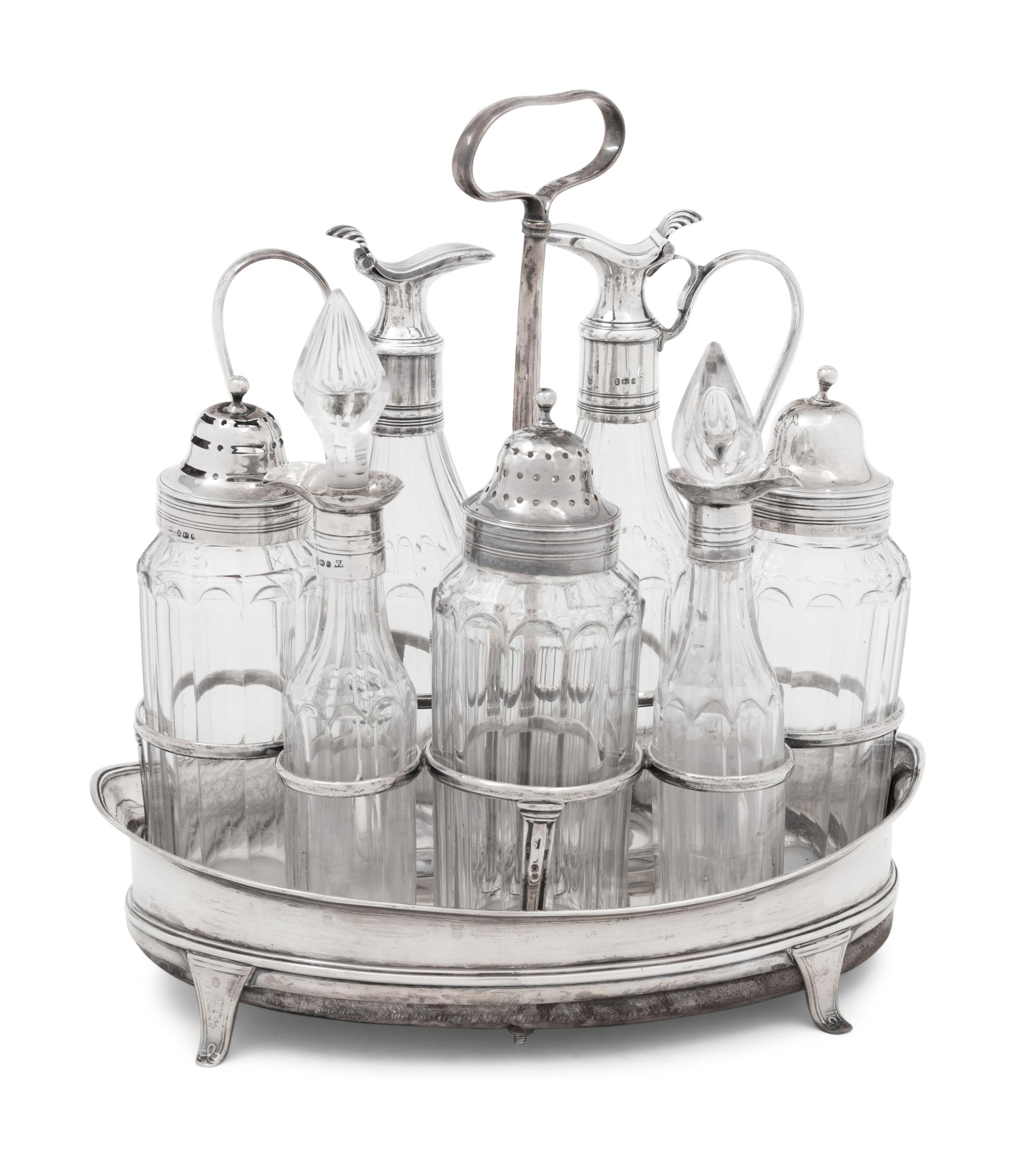 A George III Silver Cruet Set