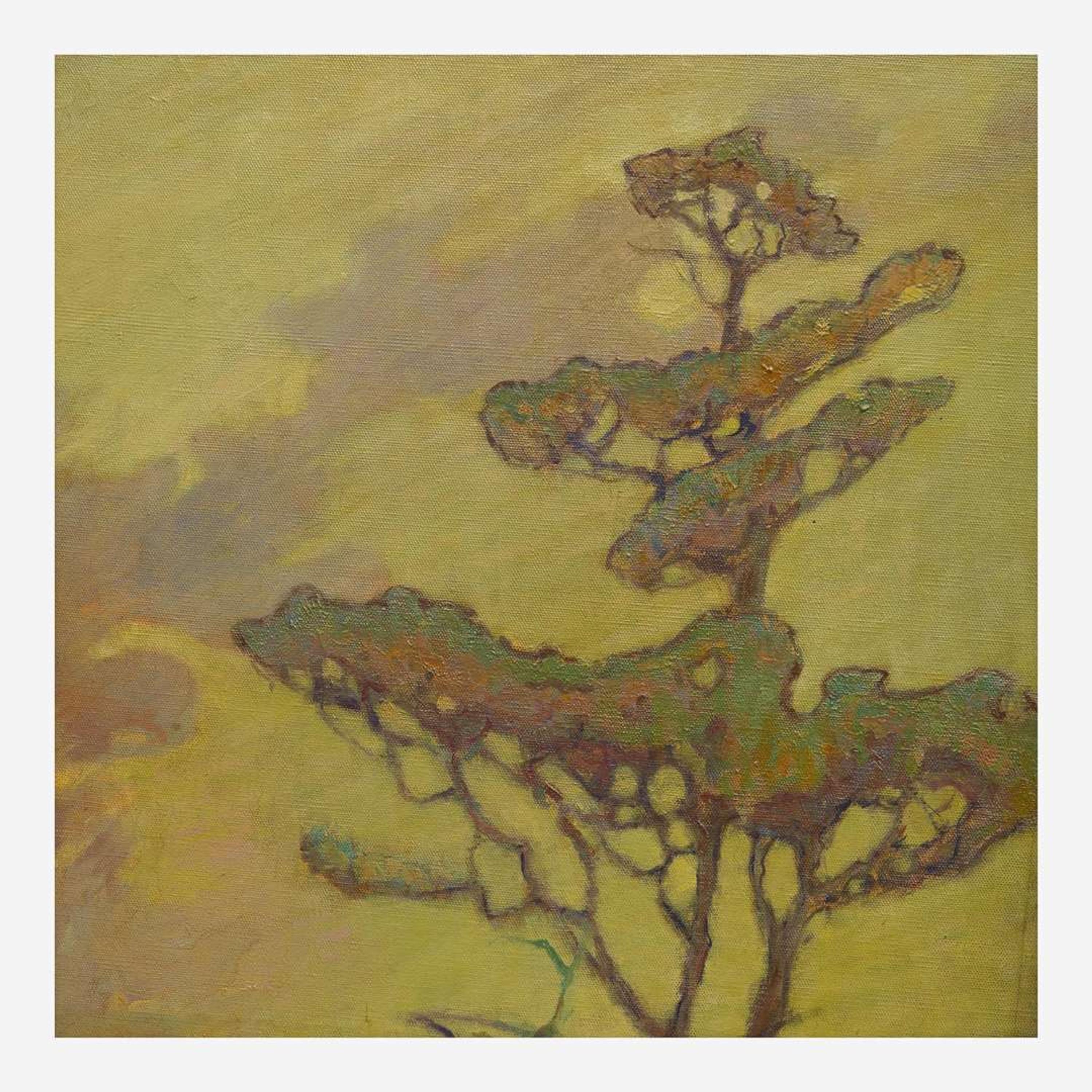 Calthea Campbell Vivian (American, 1857-1943) Cypresses, Pacific Grove, California (Three-Panel Screen)