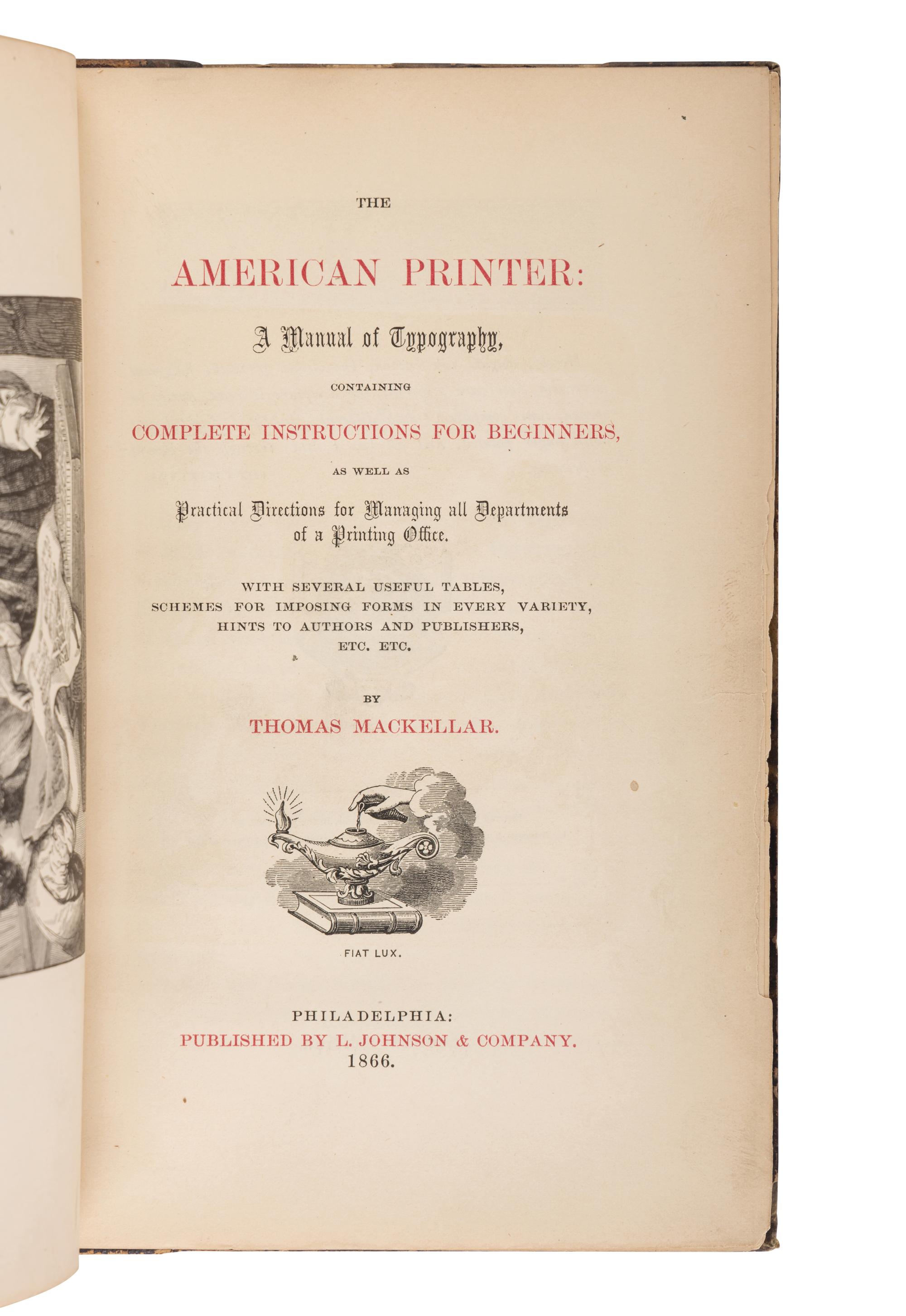 [PRINTING HISTORY]. A group of 19th-century works, or later, comprising: