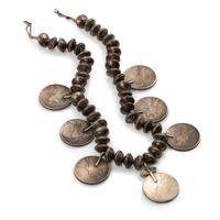 Navajo Turquoise and Silver Dollar Necklace