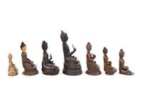 Seven Tibetan and Nepalese Bronze Figures of Buddha