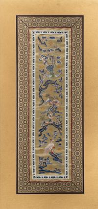 Three Chinese Embroidered Silk Panels