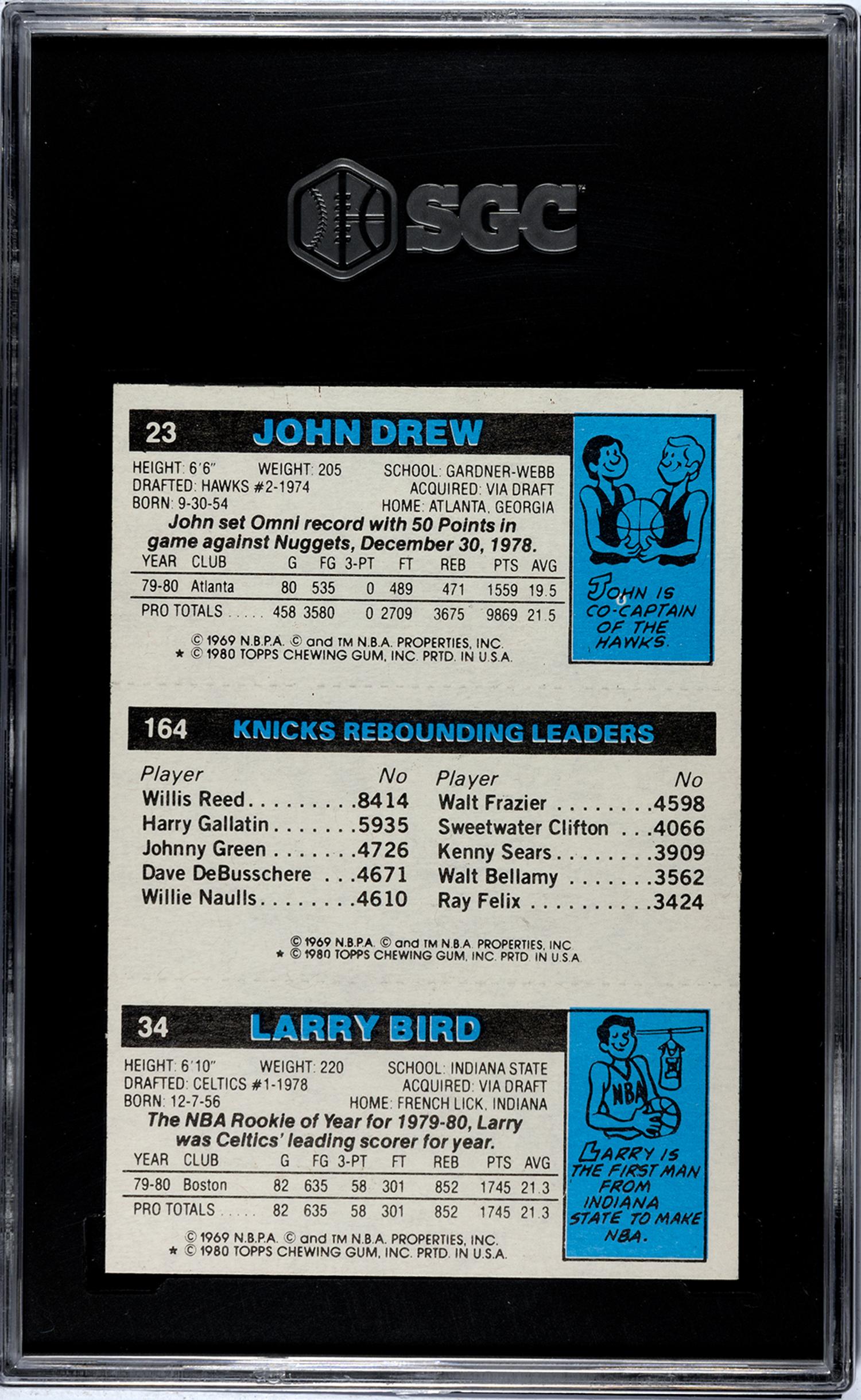 A Group of 1980-81 Topps Magic Johnson and Larry Bird Rookie Basketball Cards