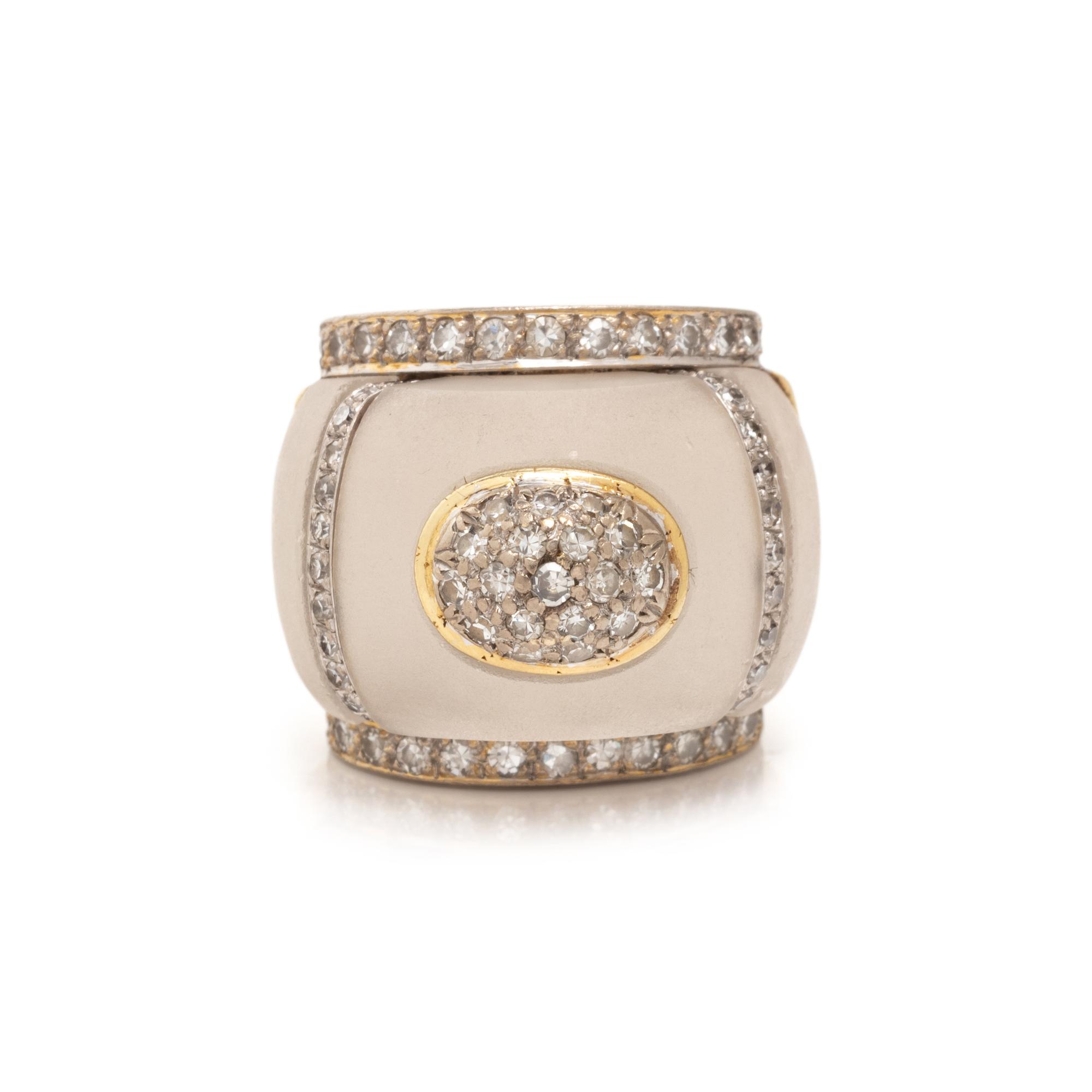 ROCK CRYSTAL AND DIAMOND RING