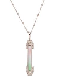 TRICOLOR TOURMALINE AND DIAMOND PENDANT/NECKLACE