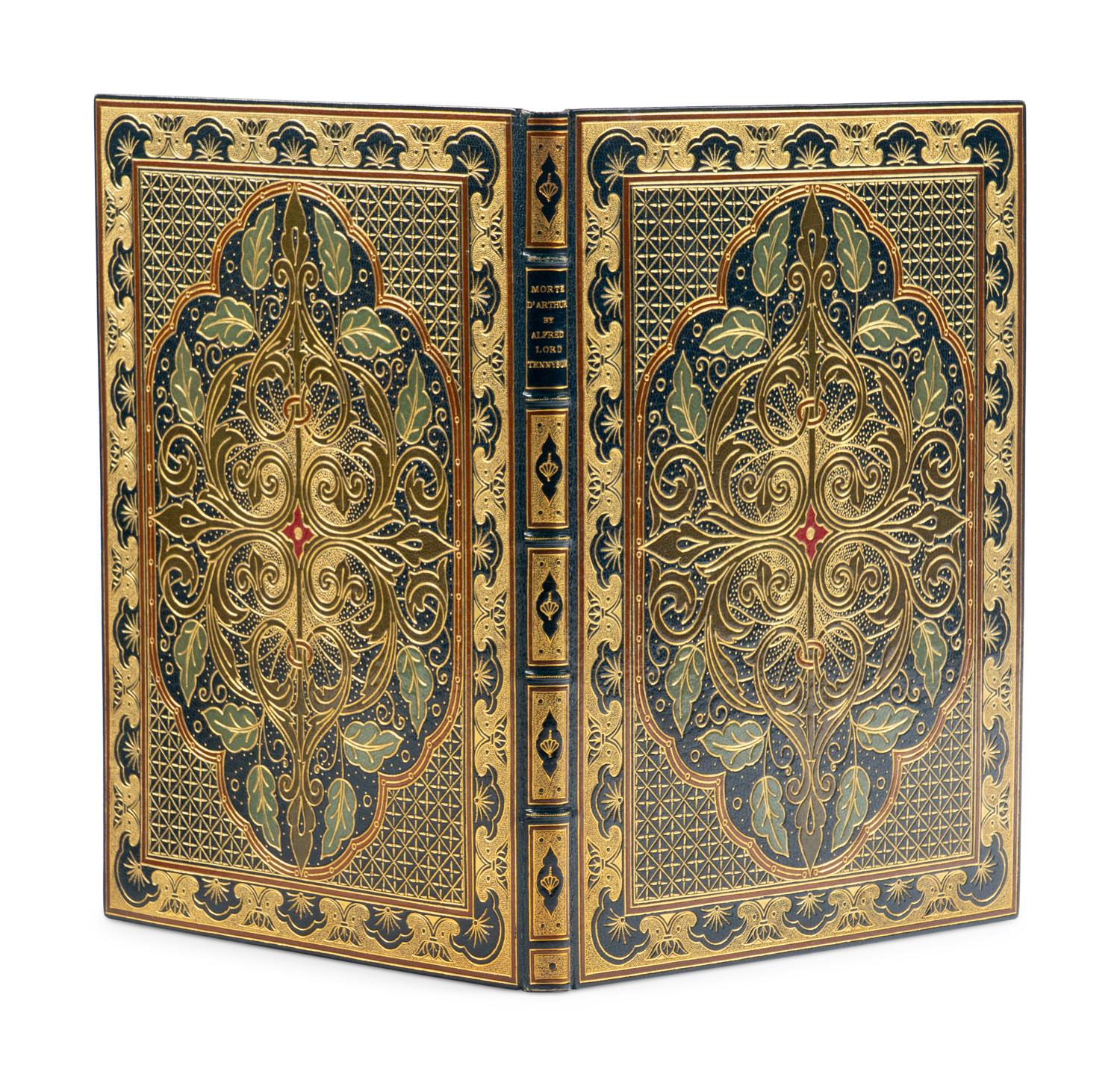 [CALLIGRAPHIC MANUSCRIPT]. SANGORSKI, Alberto, calligrapher and illuminator. -- TENNYSON, Alfred, Lord (1809-1892). Le Morte d'Arthur . [London, ca 1910].
