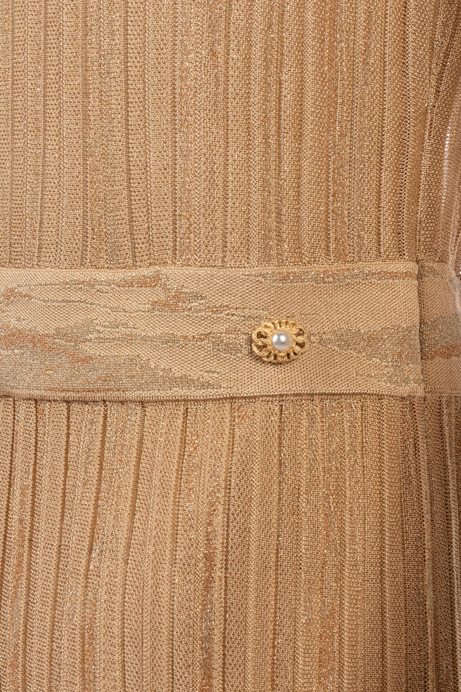 Chanel Pleated Gold Thread Knit Dress, Fall 2016