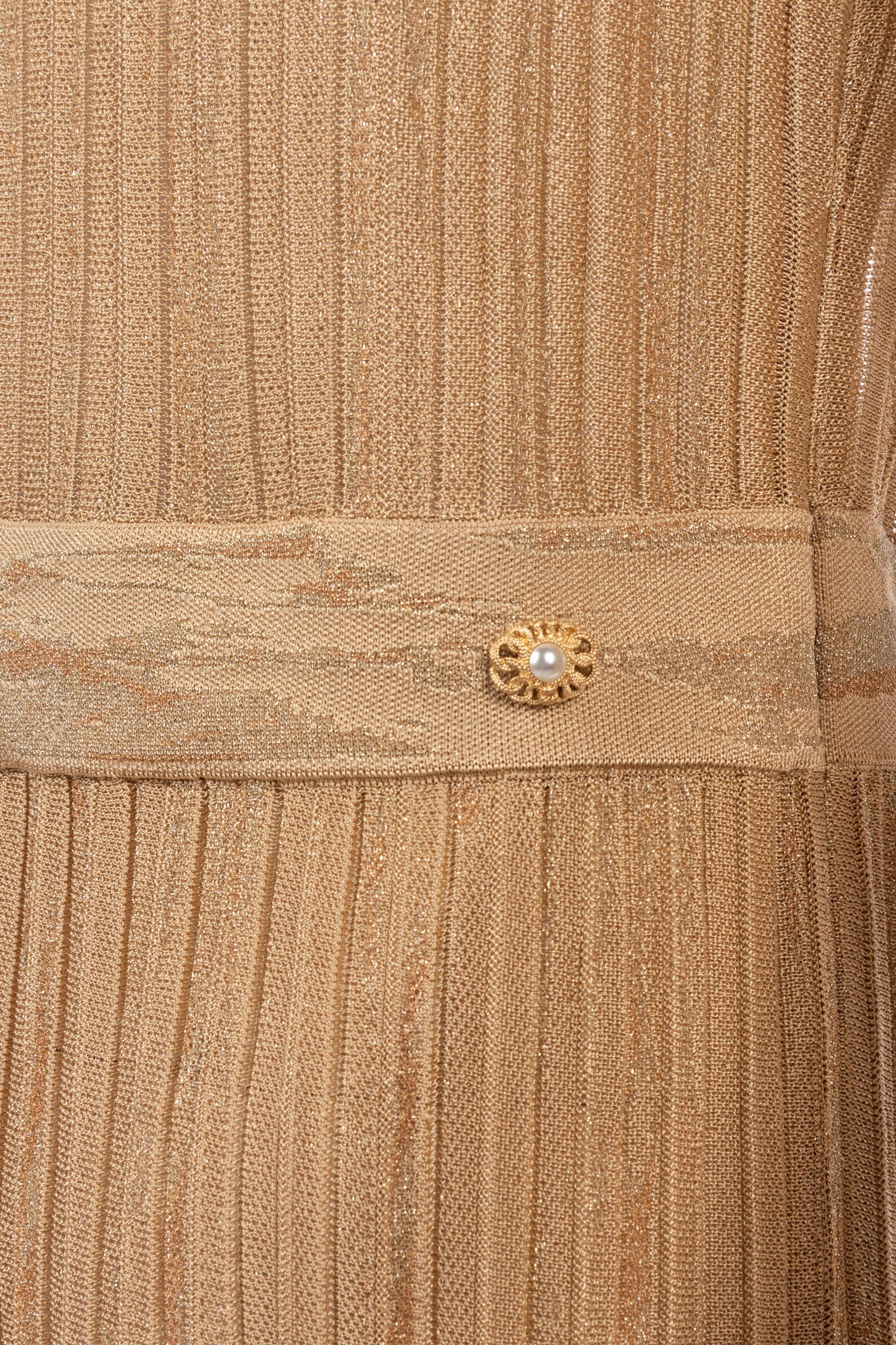 Chanel Pleated Gold Thread Knit Dress, Fall 2016