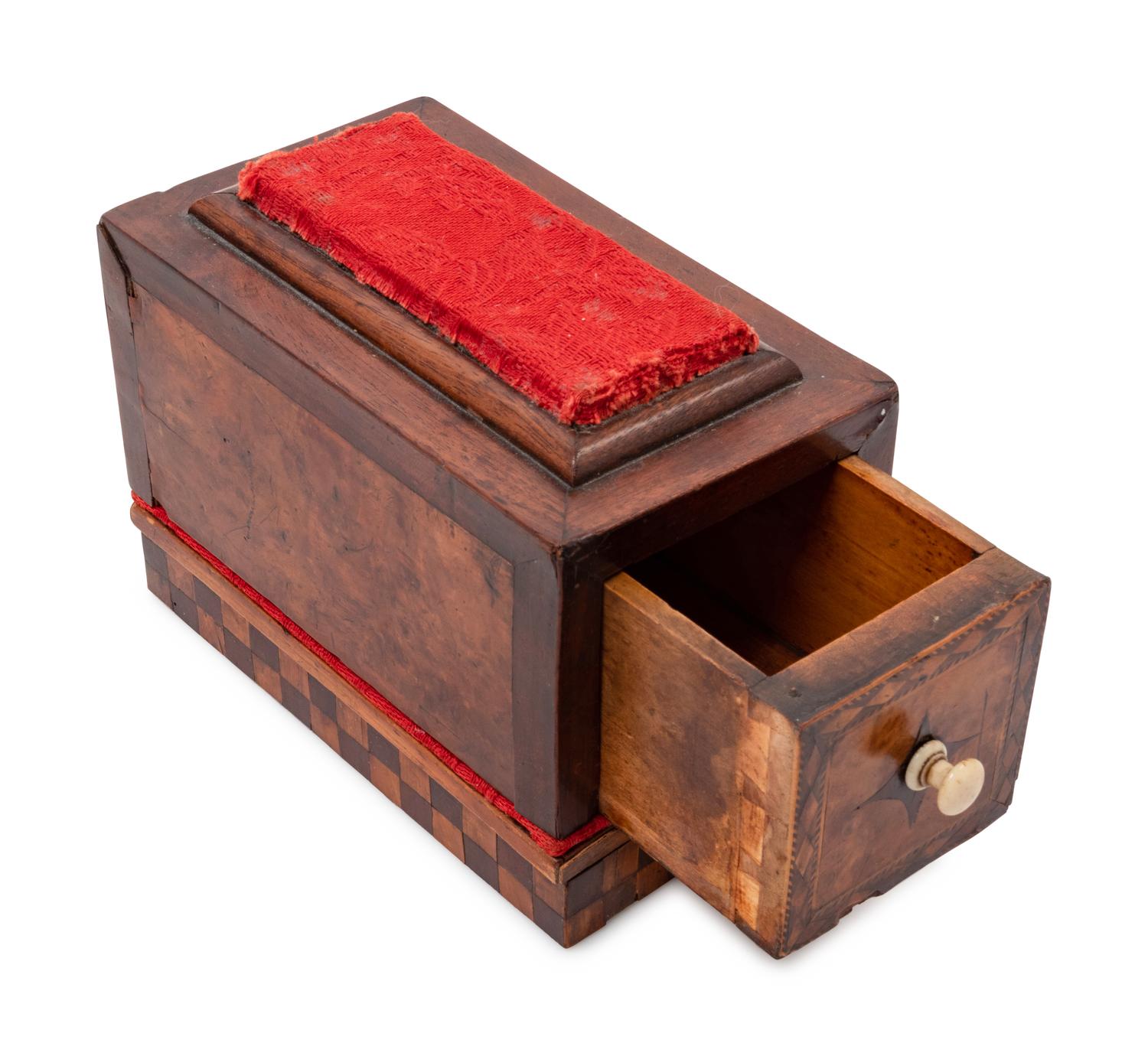 A Continental Parquetry Sewing Box