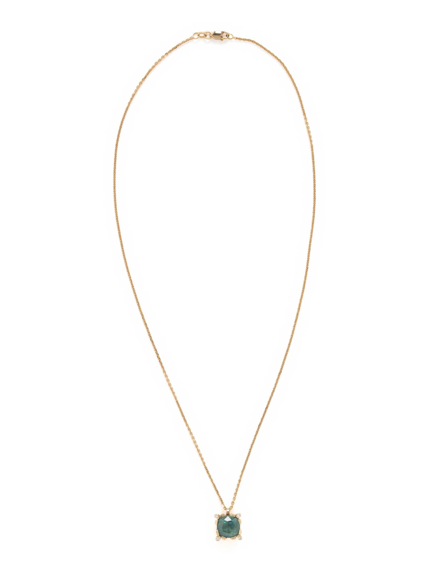 ZIRCON AND DIAMOND PENDANT NECKLACE
