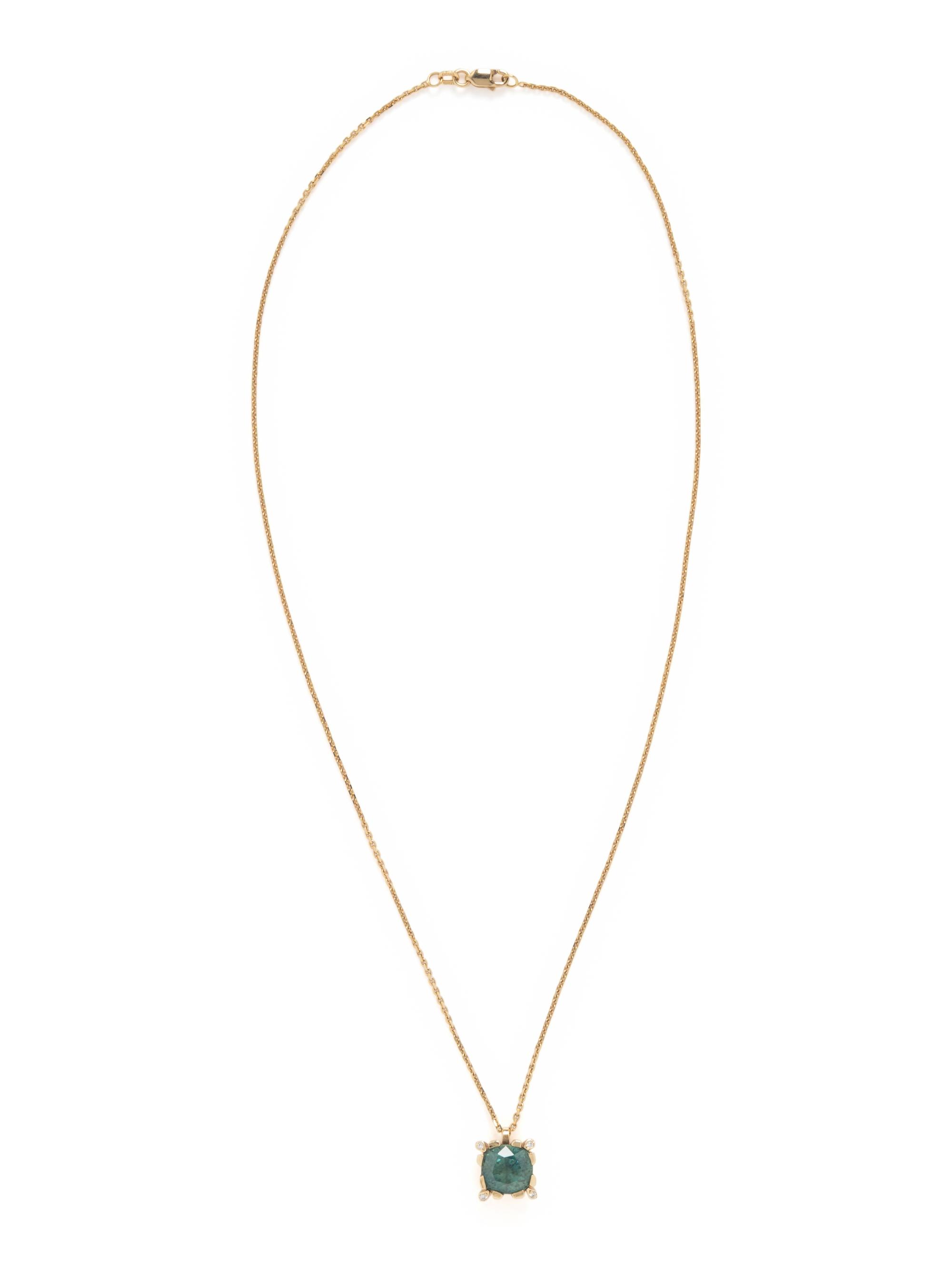 ZIRCON AND DIAMOND PENDANT NECKLACE