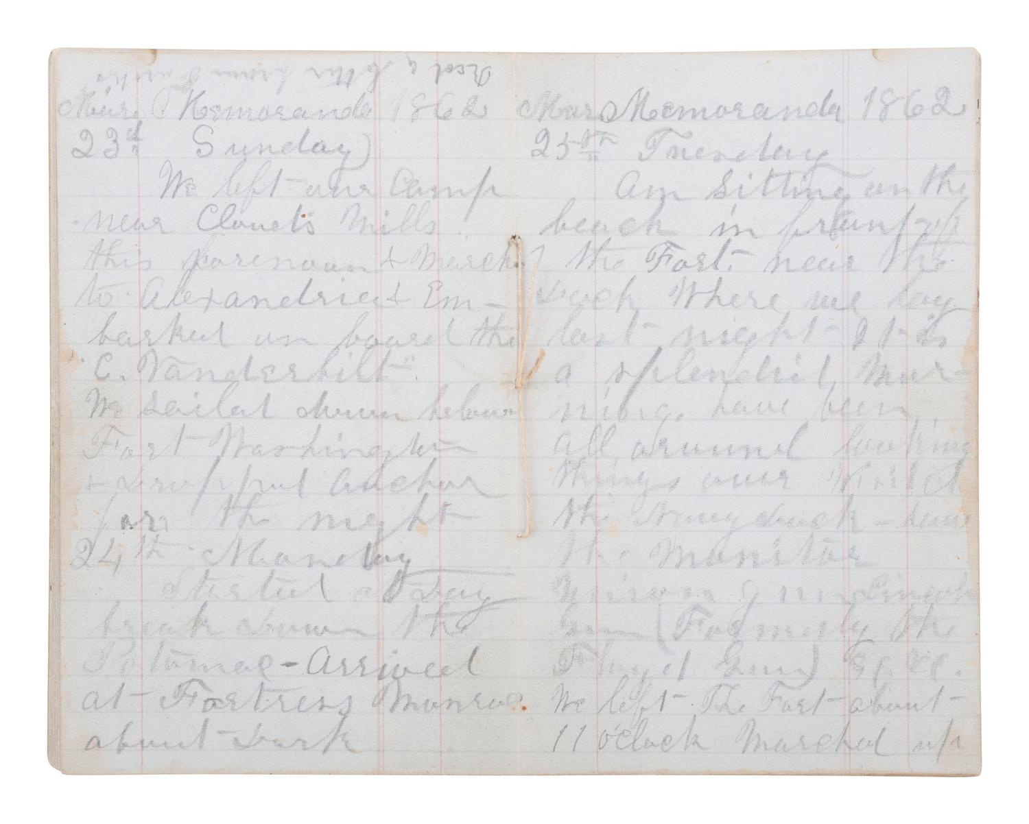 [CIVIL WAR]. Group of 3 "Pass Book" diaries of Private Lucius D. Savage, 2nd Vermont Infantry.