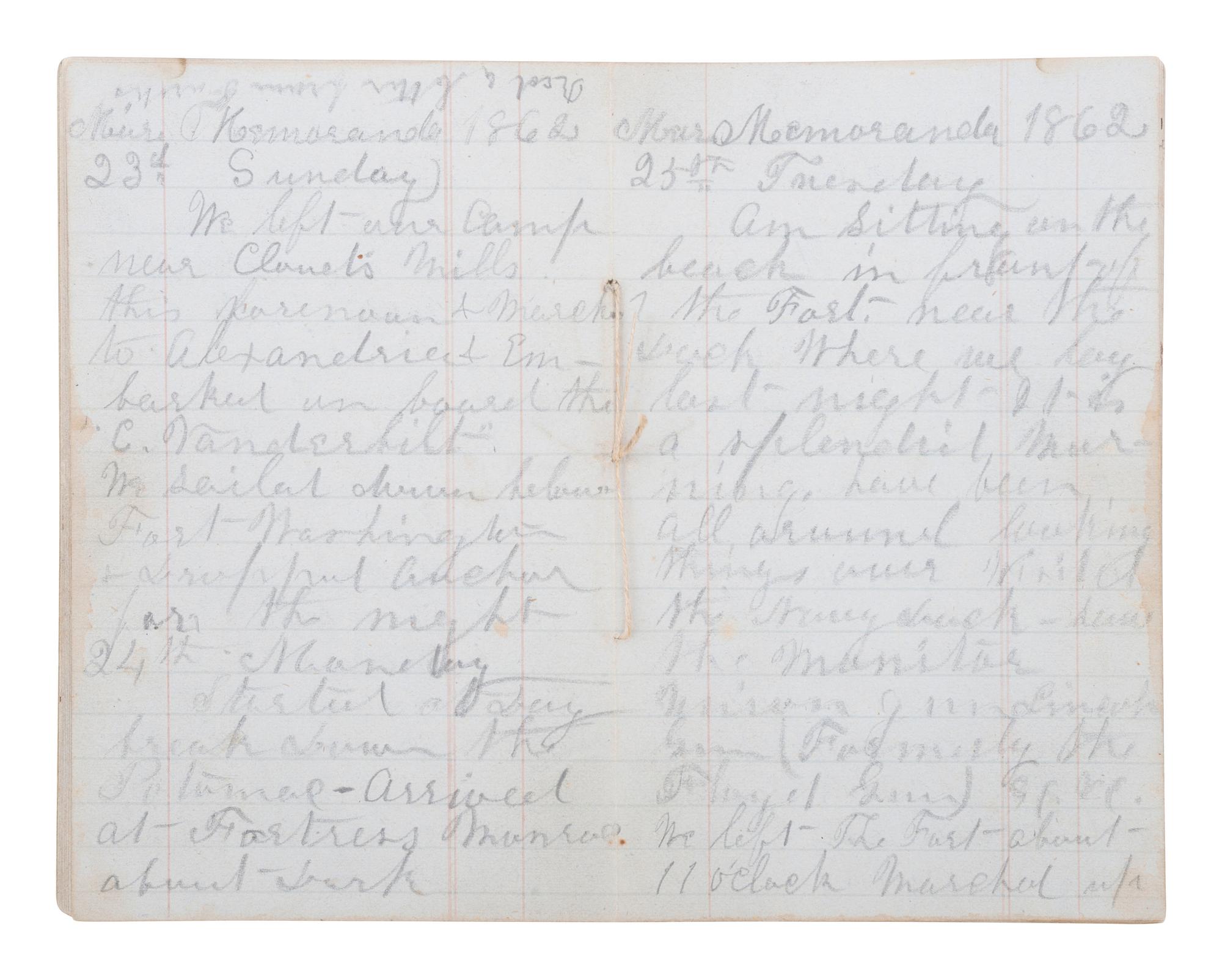 [CIVIL WAR]. Group of 3 "Pass Book" diaries of Private Lucius D. Savage, 2nd Vermont Infantry.