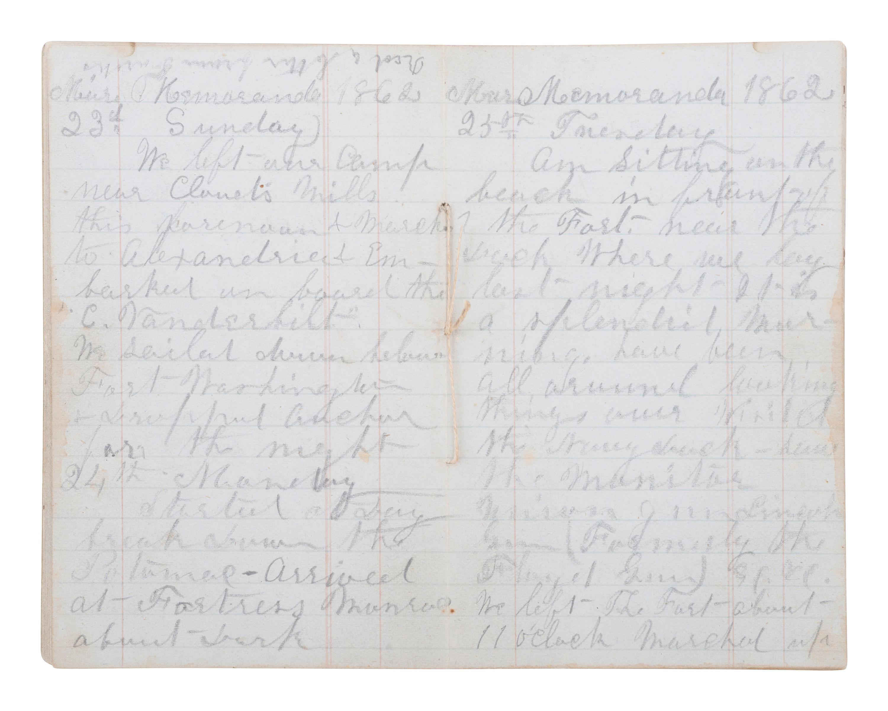 [CIVIL WAR]. Group of 3 "Pass Book" diaries of Private Lucius D. Savage, 2nd Vermont Infantry.