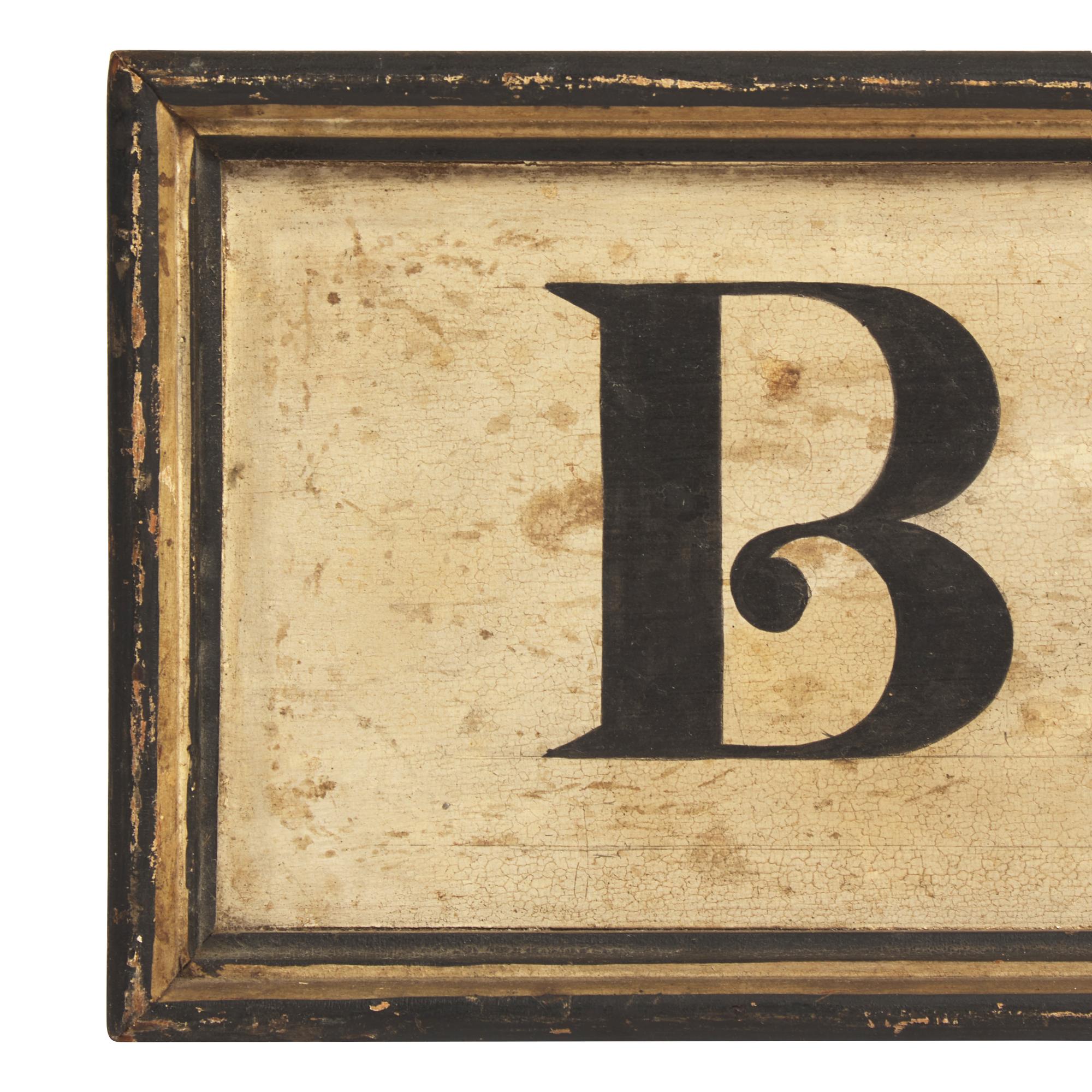 A Painted Wood "Billiards" Trade Sign