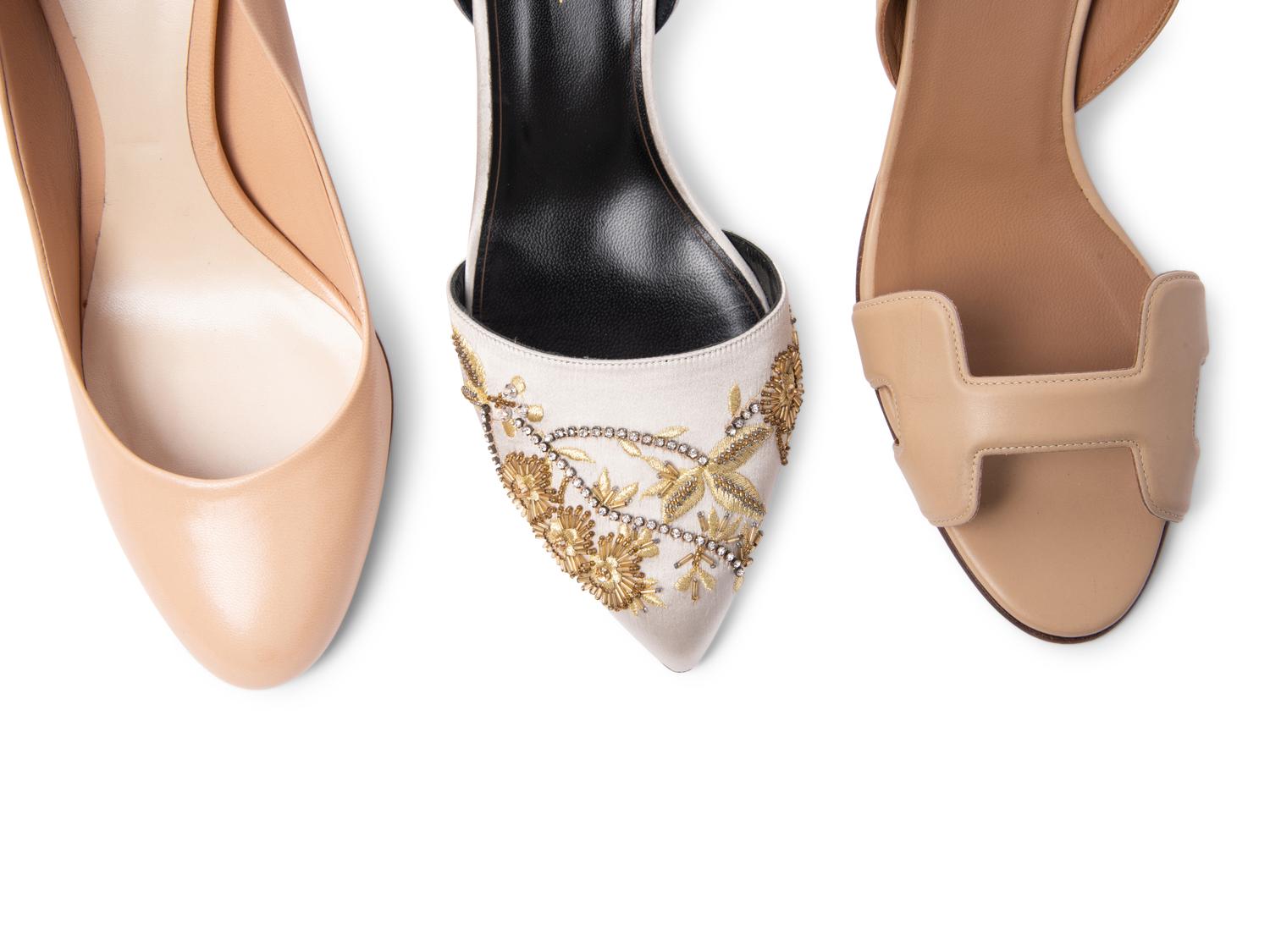 Three Pairs of Shoes: One Oscar de la Renta, One Hermès, and One Dior, 2000-2010s