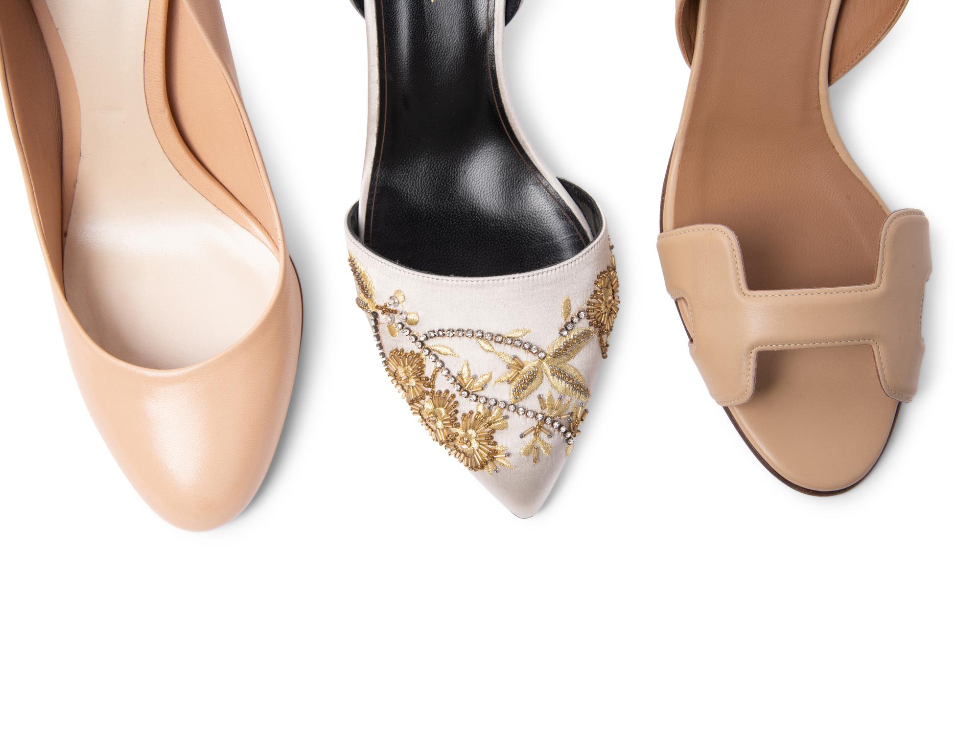 Three Pairs of Shoes: One Oscar de la Renta, One Hermès, and One Dior, 2000-2010s