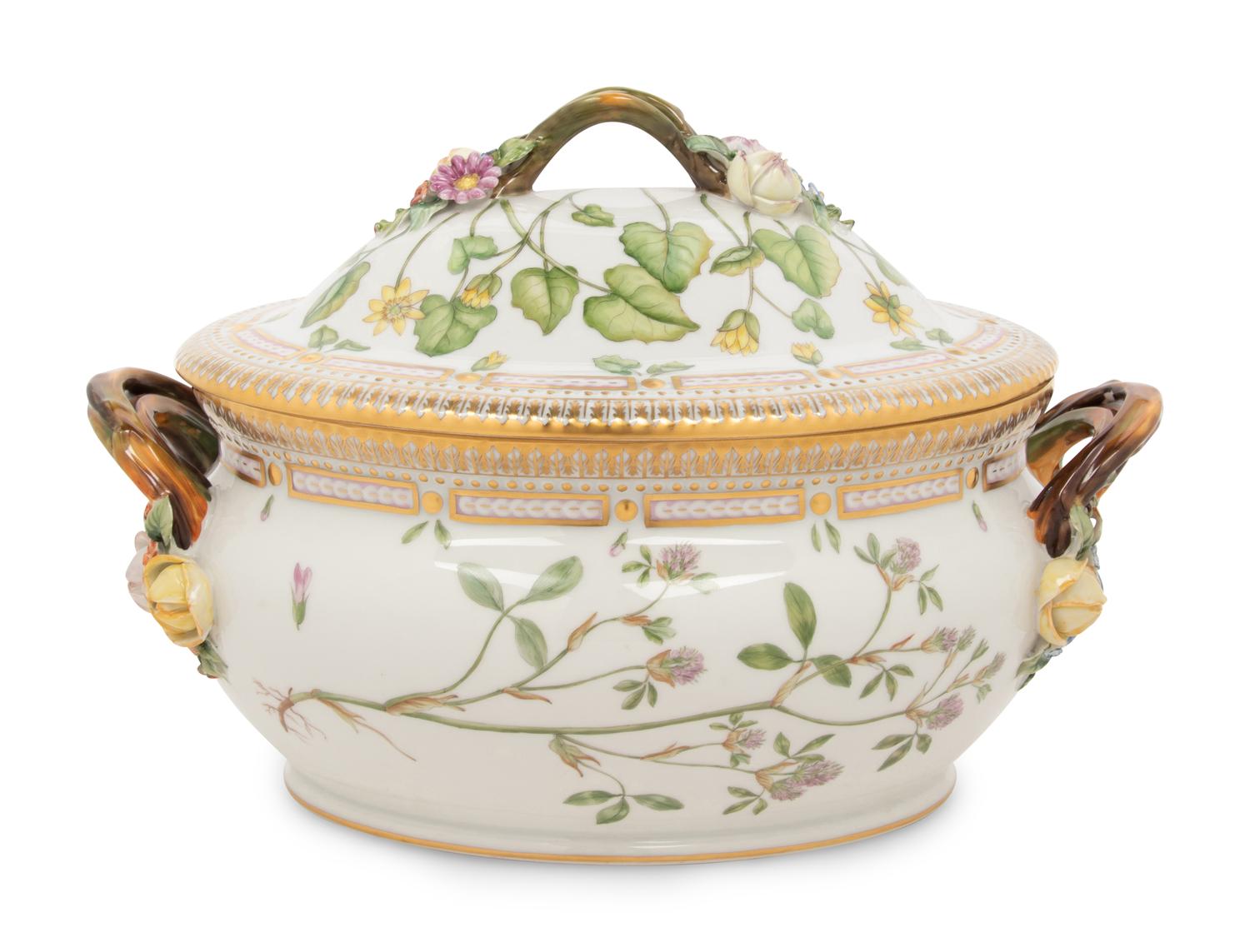 A Royal Copenhagen Flora Danica Porcelain Covered Tureen