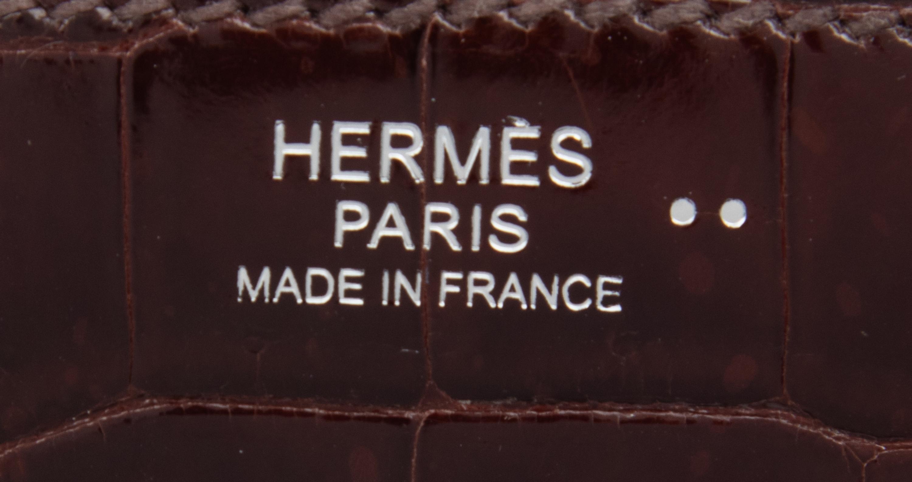 HERMÈS, BIRKIN 30 IN SHINY BROWN CROCODILE