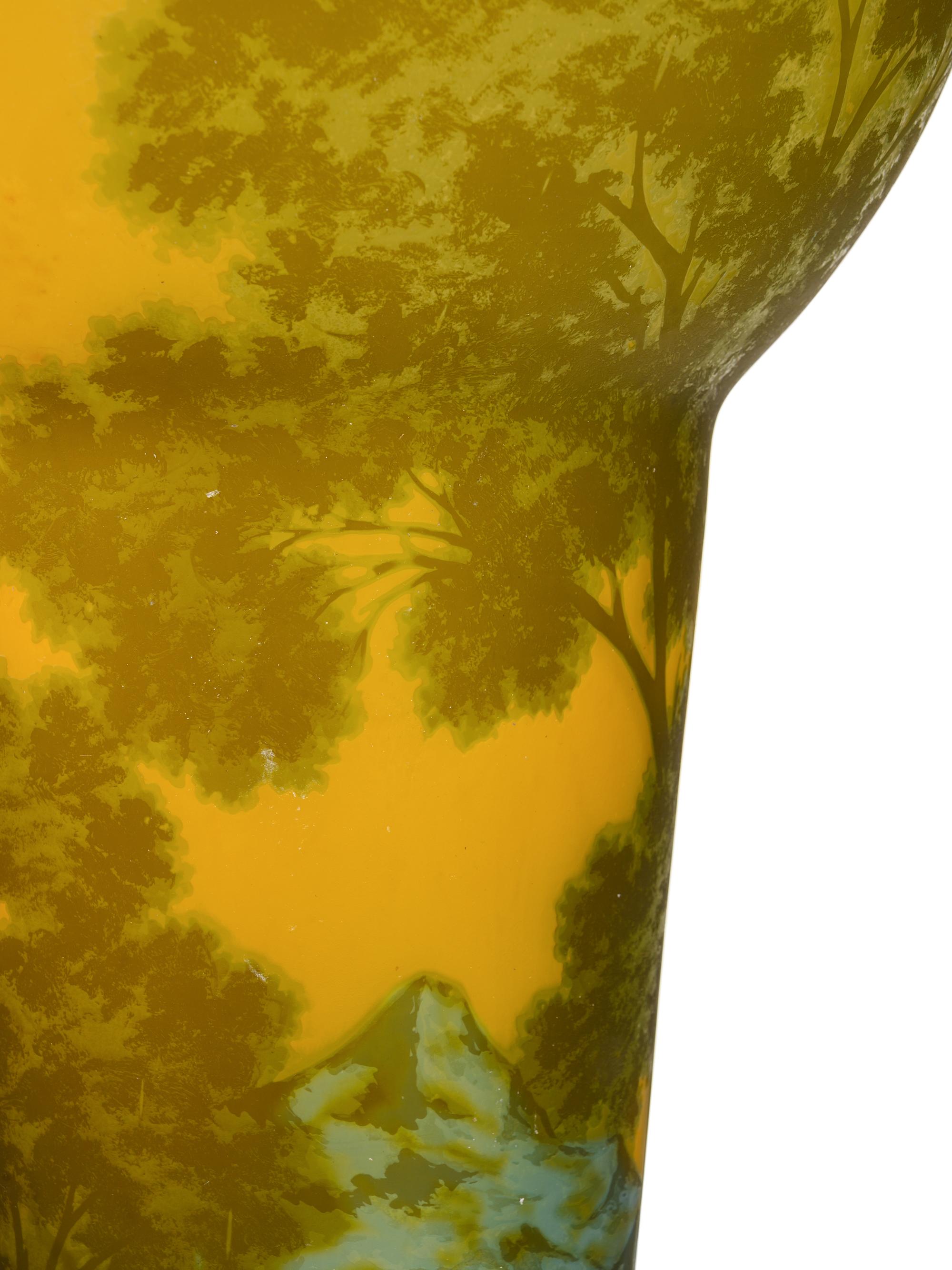 A Frosted Cameo Glass Lamp