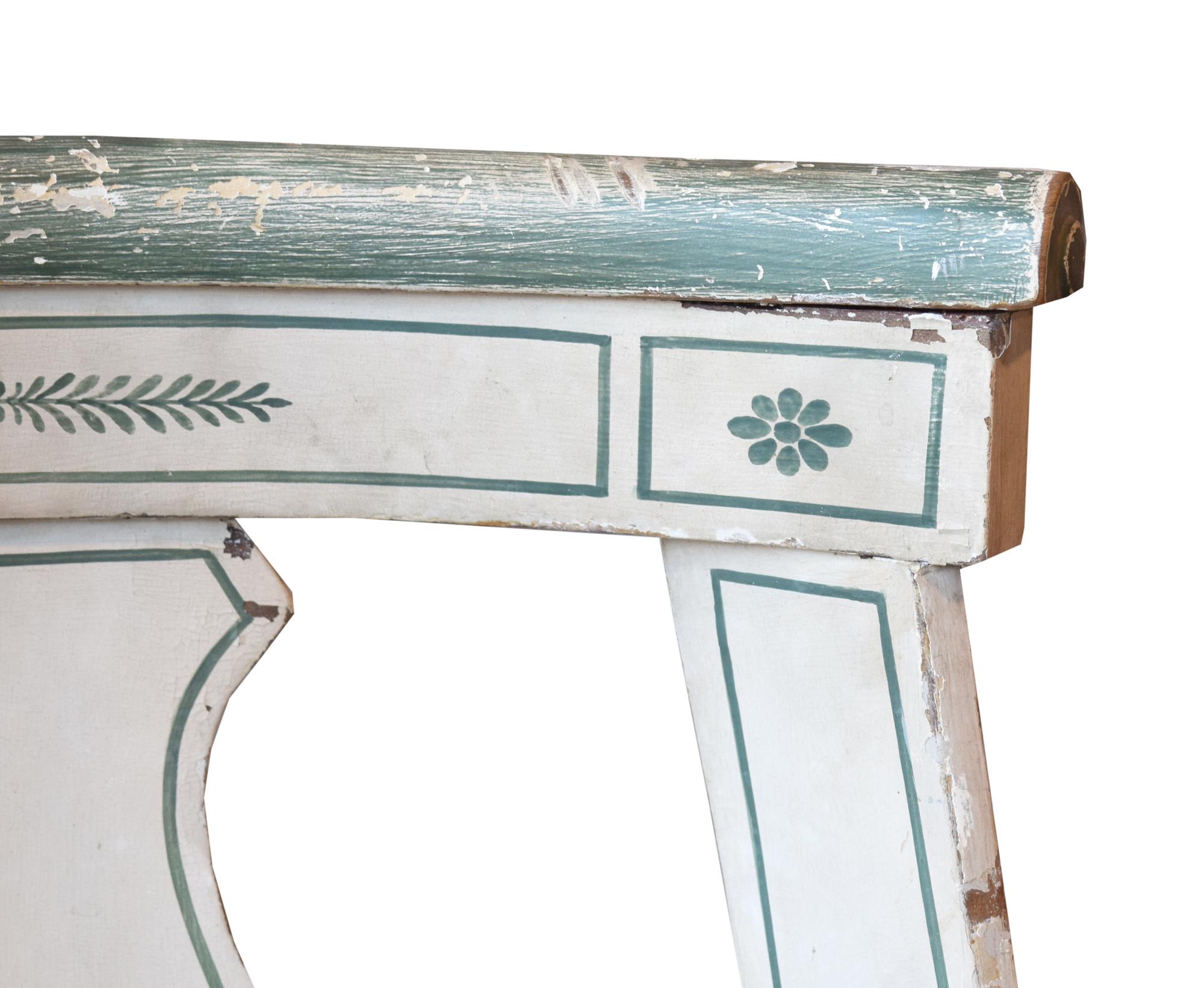 A Set of Six Empire Painted Side Chairs 18" W x 19" D x 35" H — France, Circa 1820