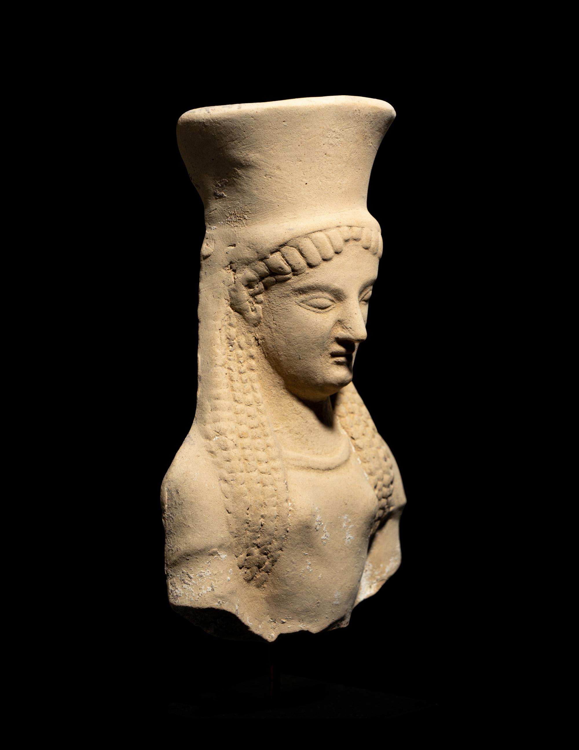 A Greek Terracotta Female Protome