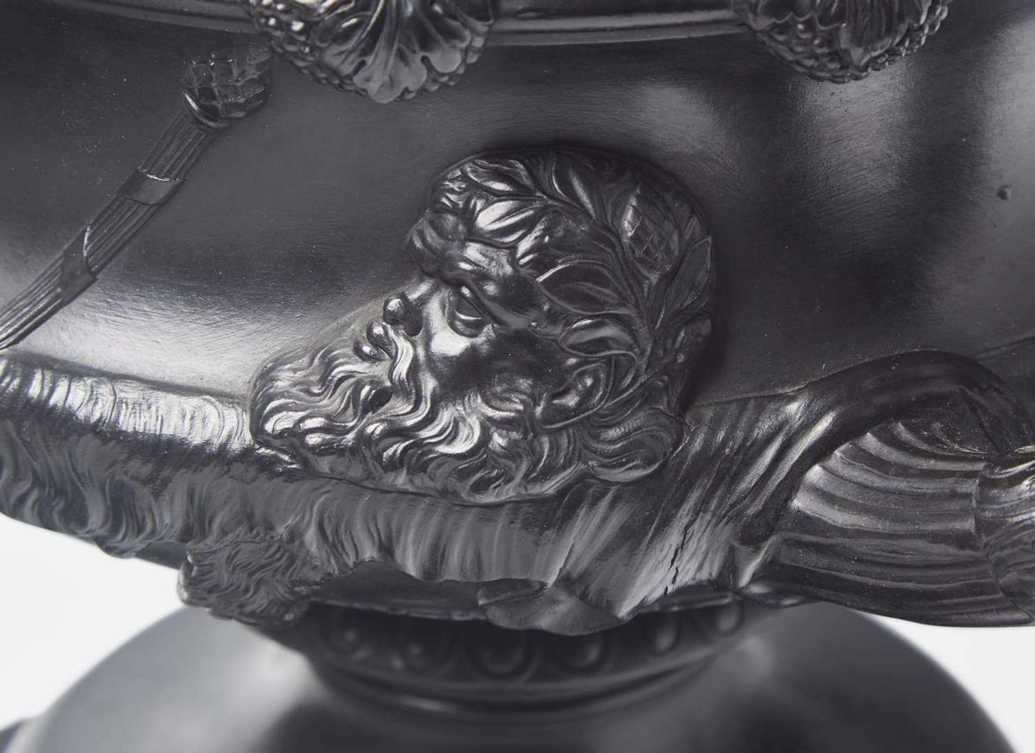 A Large Wedgwood Black Basalt "Warwick" Vase, UK, 19th century
