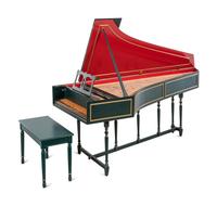 A Dutch Green Painted and Parcel Gilt Harpsichord
