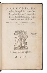 [Religion] Calvin, John. Harmonia ex Tribus Euangelistis Composita, Matthaeo, Marco, et Luca...