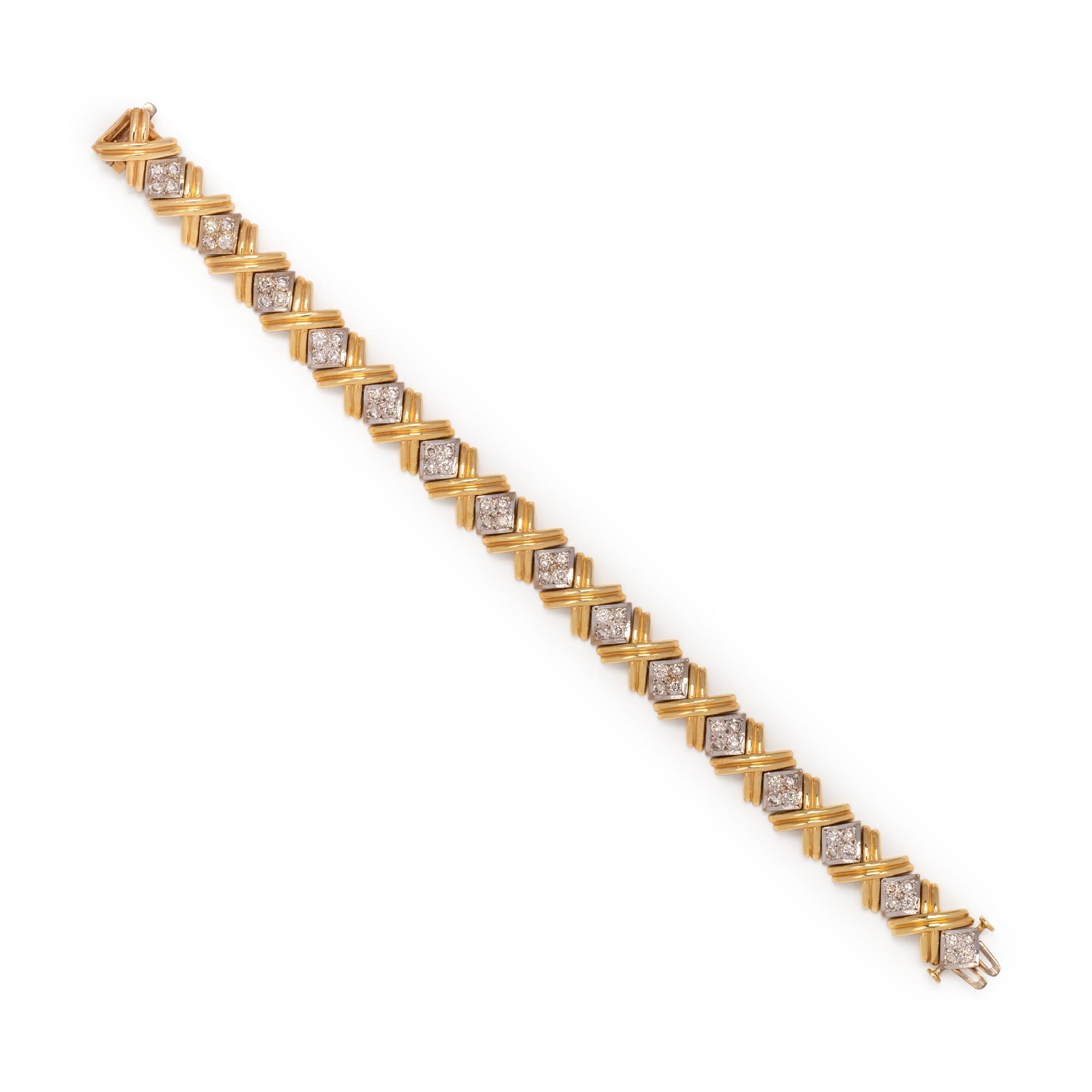 BICOLOR GOLD AND DIAMOND BRACELET