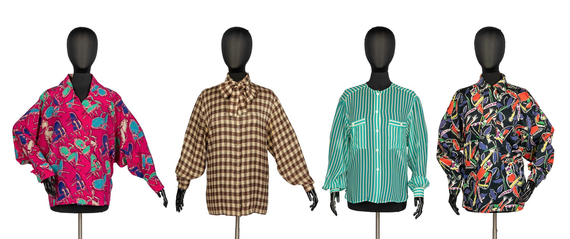 Four Designer Tops: Two Karl Lagerfeld, Two Gucci, 1980-90s