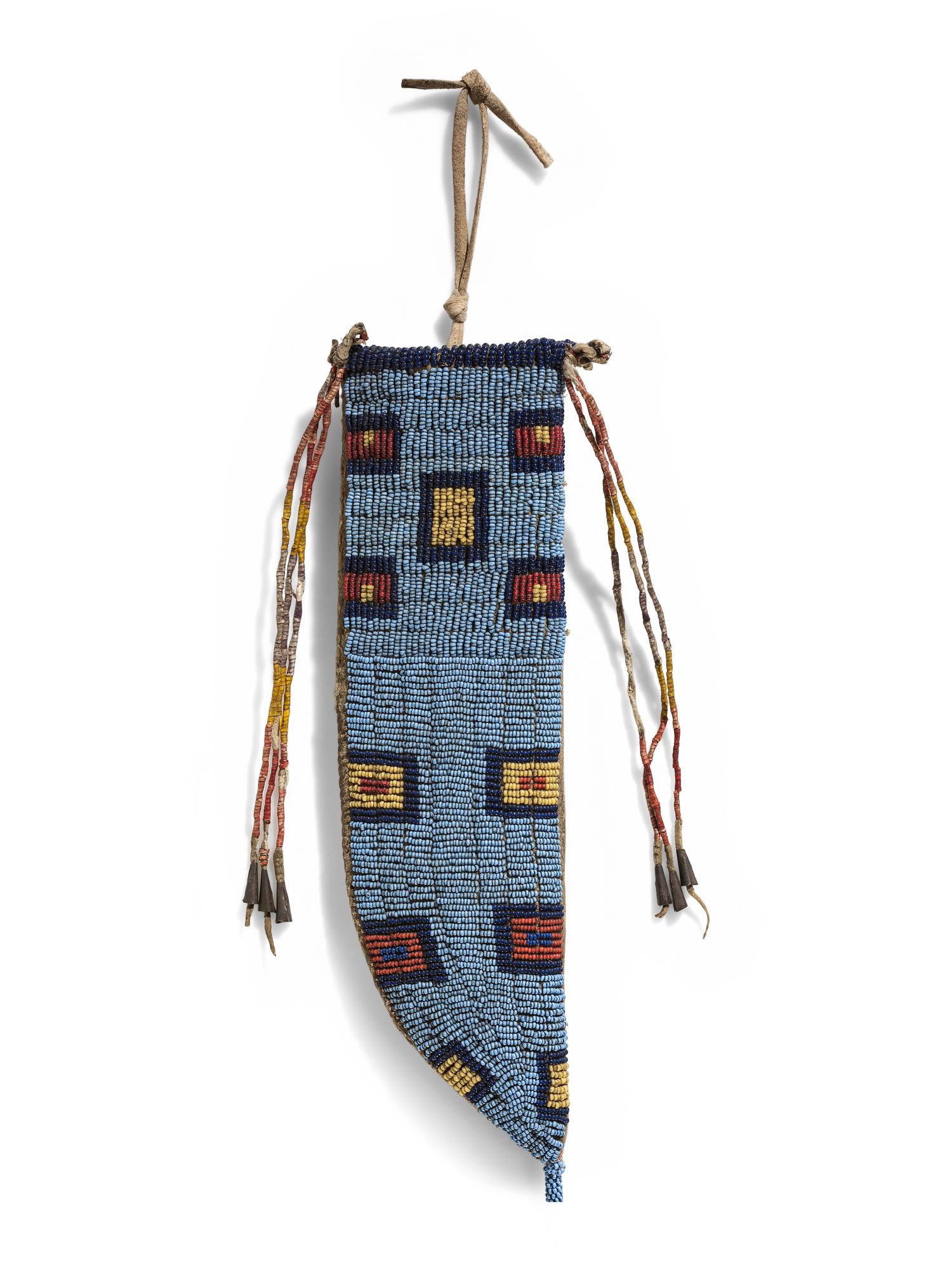 Sioux Beaded Buffalo Hide Knife Sheath