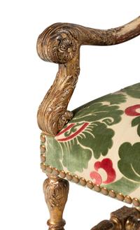 A George II Style Gilt-Oak Armchair