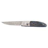 Des Horn Damascus Folding Knife.