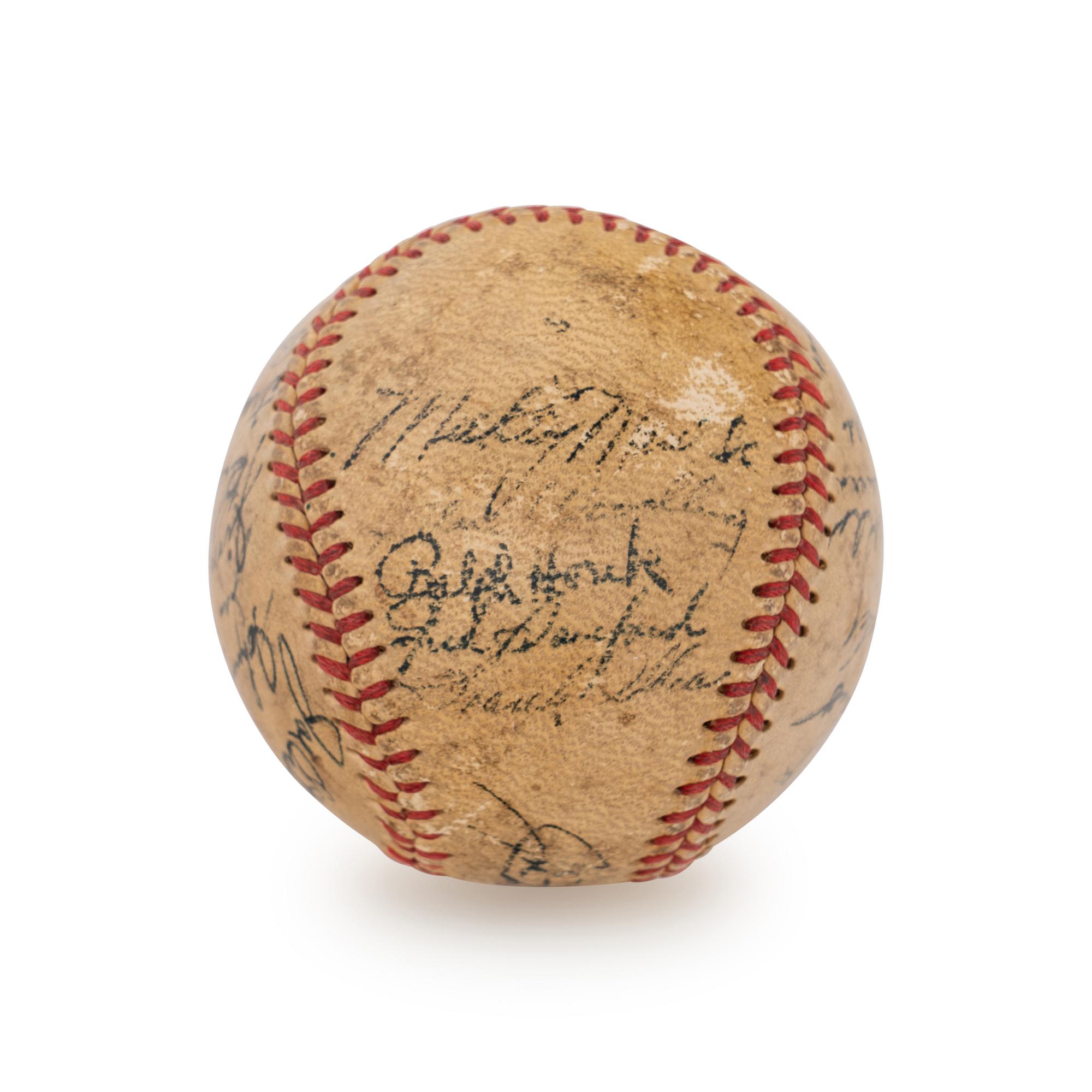 A 1951 World Series Champion New York Yankees Team Signed Autograph Baseball (Beckett Authentication Services) - 27 Signatures