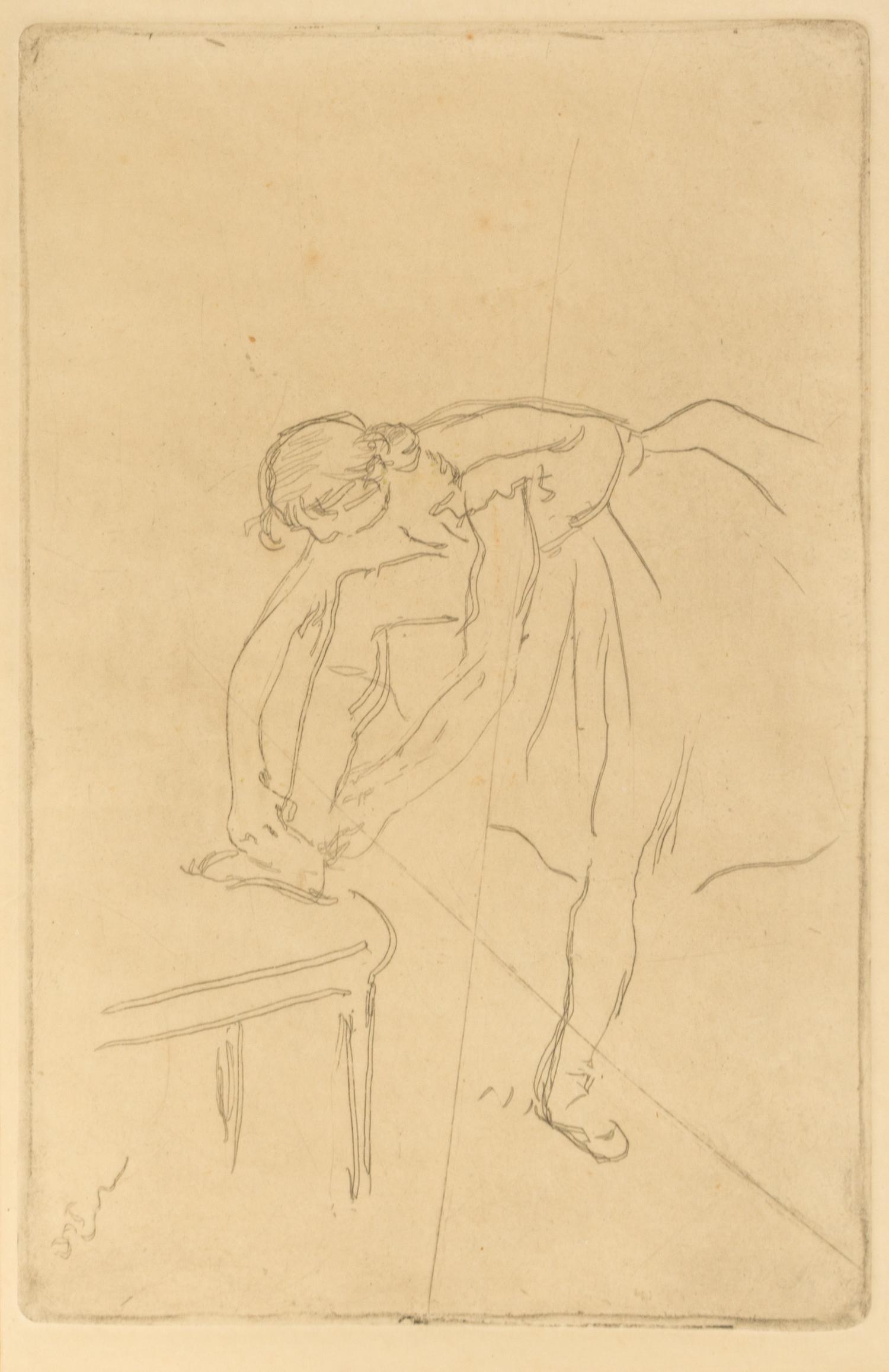 Edgar Degas, (French, 1834-1917), Danseuse mettant son chausson, c. 1892
