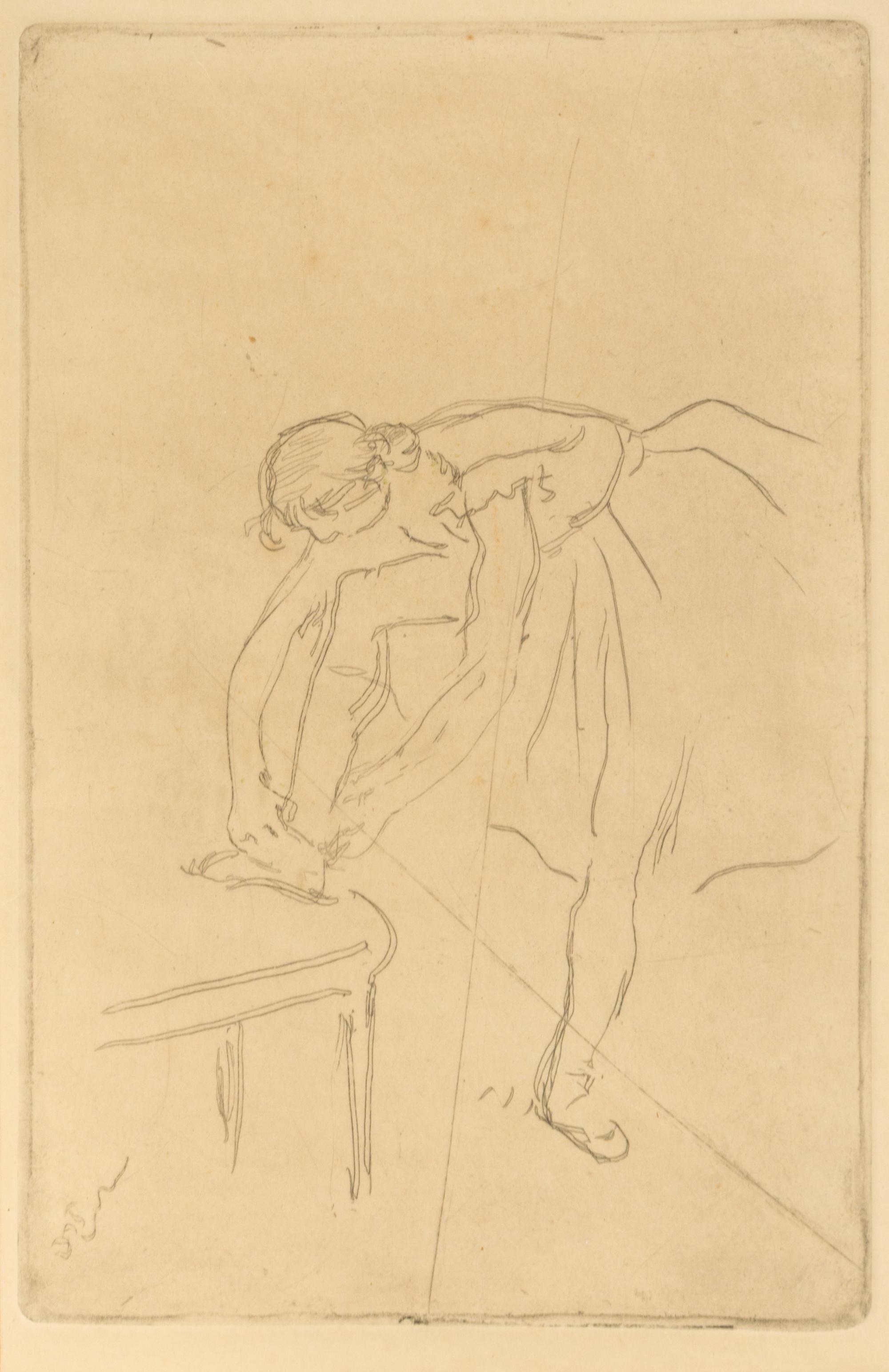 Edgar Degas, (French, 1834-1917), Danseuse mettant son chausson, c. 1892