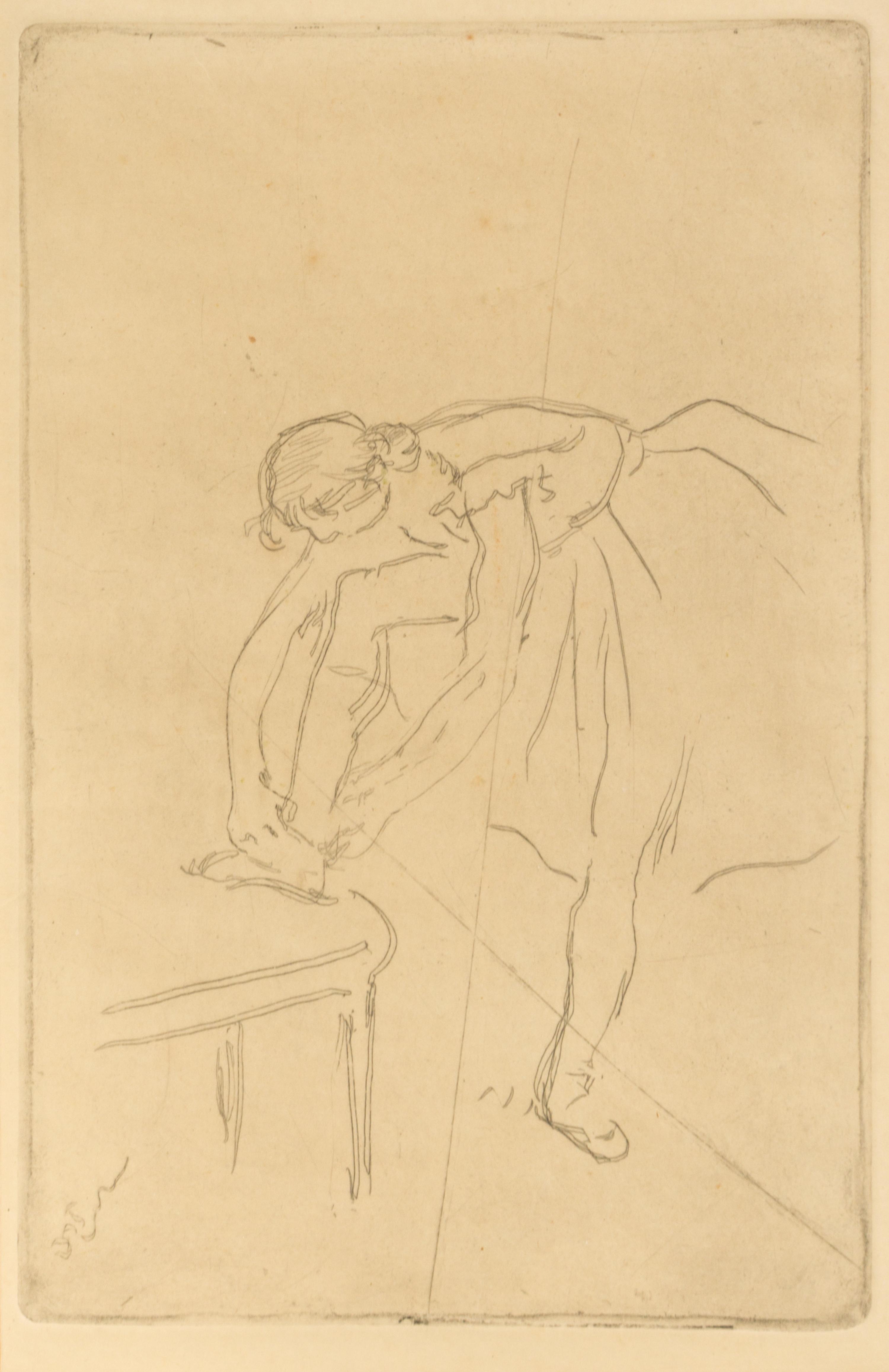Edgar Degas, (French, 1834-1917), Danseuse mettant son chausson, c. 1892