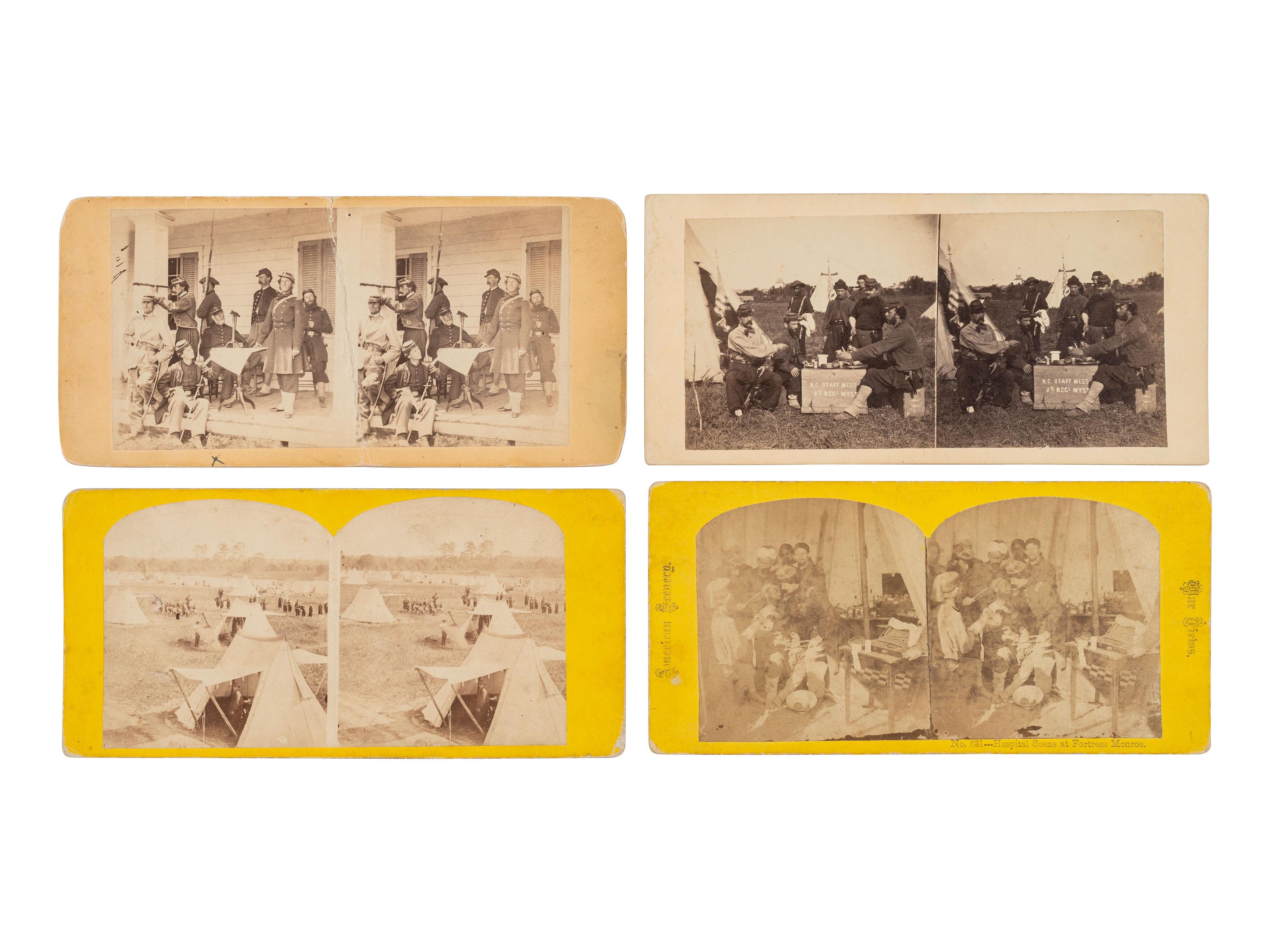 [CIVIL WAR]. 12 early war views featuring the 5th New York Regiment, "Duryea's Zouaves."