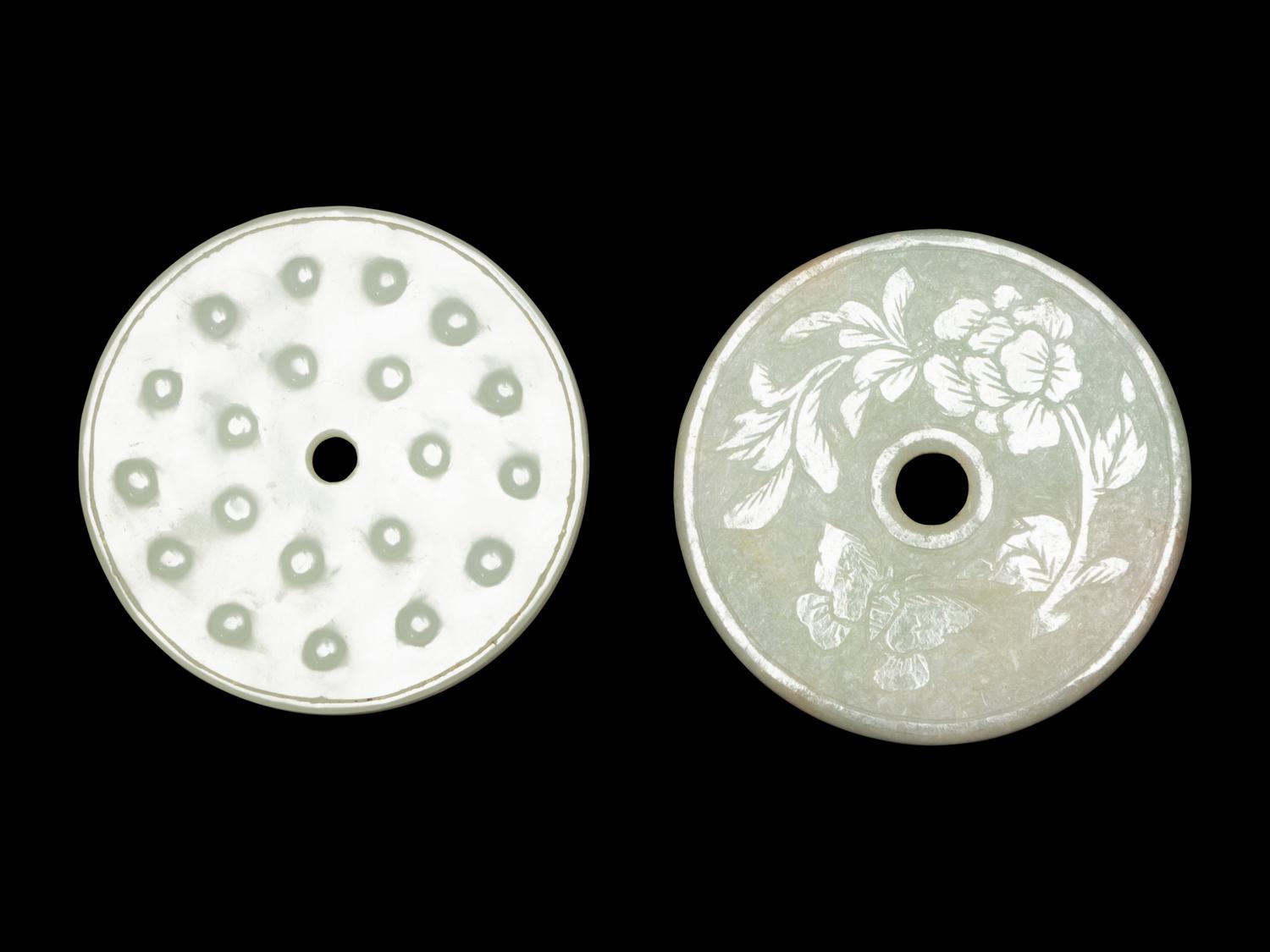 Two Chinese Carved Jade Pendants
