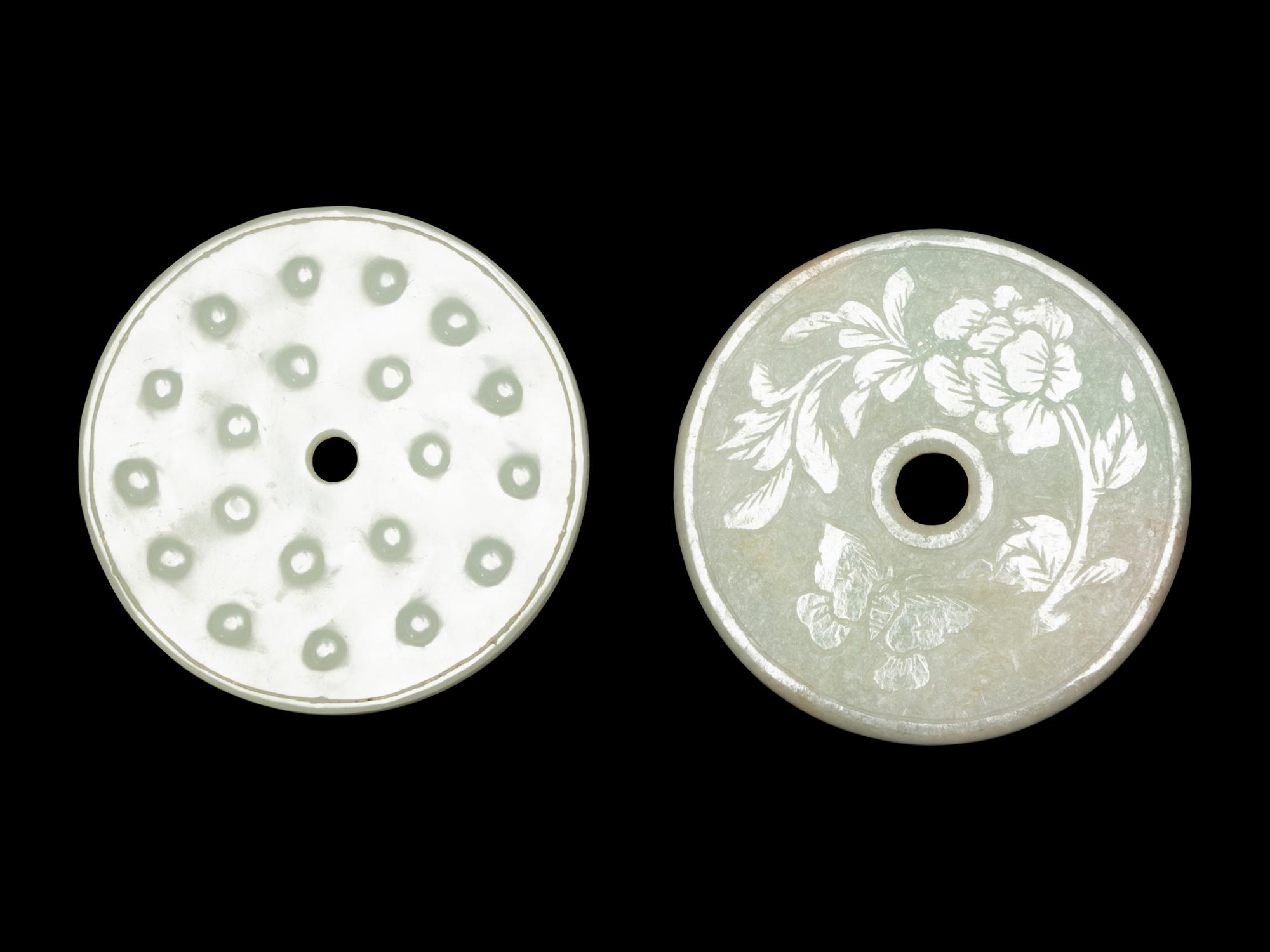 Two Chinese Carved Jade Pendants