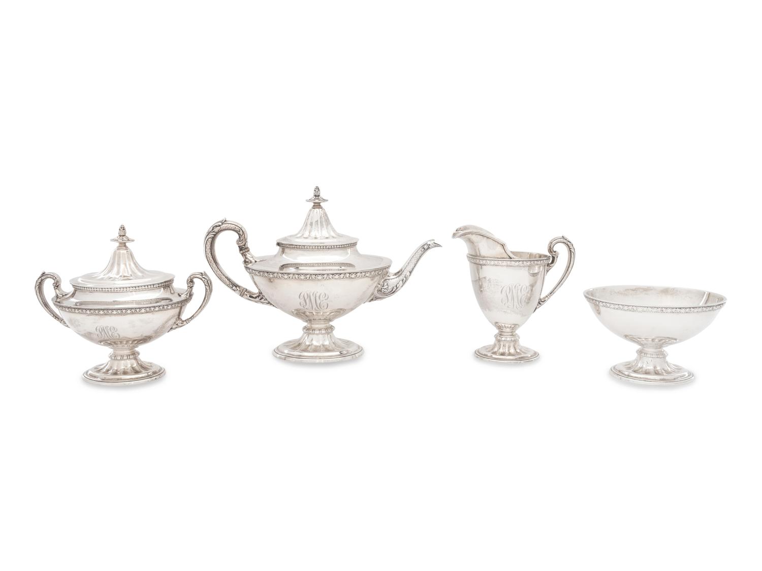 An American Silver Four-Piece Tea Service, R. Wallace & Sons — 20th Century