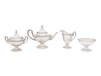 An American Silver Four-Piece Tea Service, R. Wallace & Sons — 20th Century