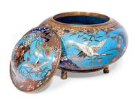 Two Pairs of Japanese Cloisonné Enameled Jars