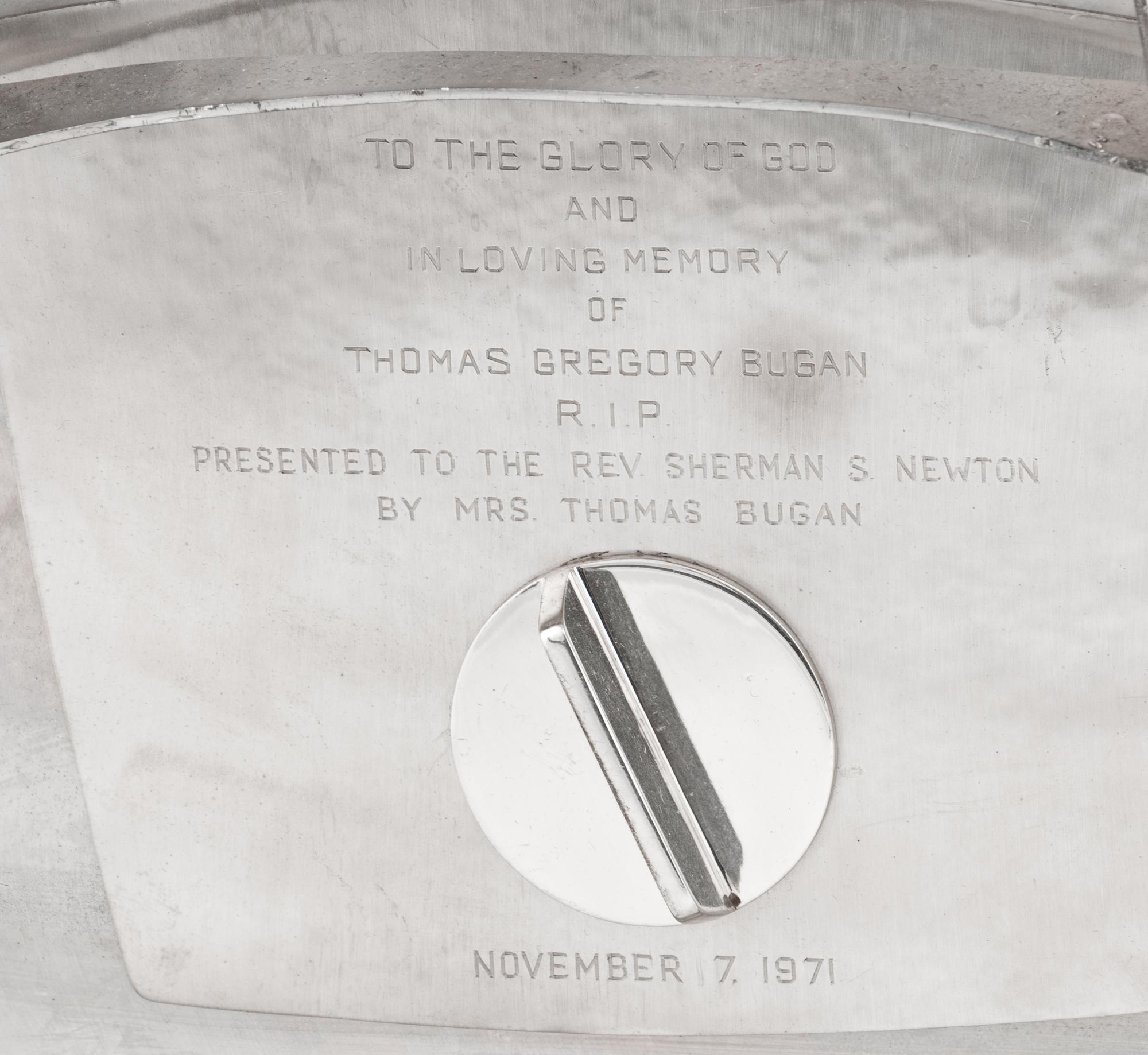An Important Chicago Silver Five-Piece Altar Set