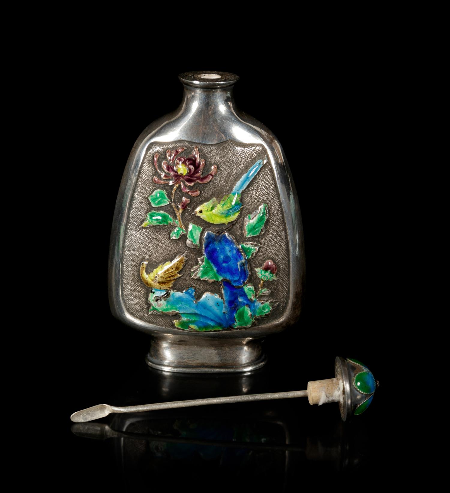 An Enamel on Silver Snuff Bottle