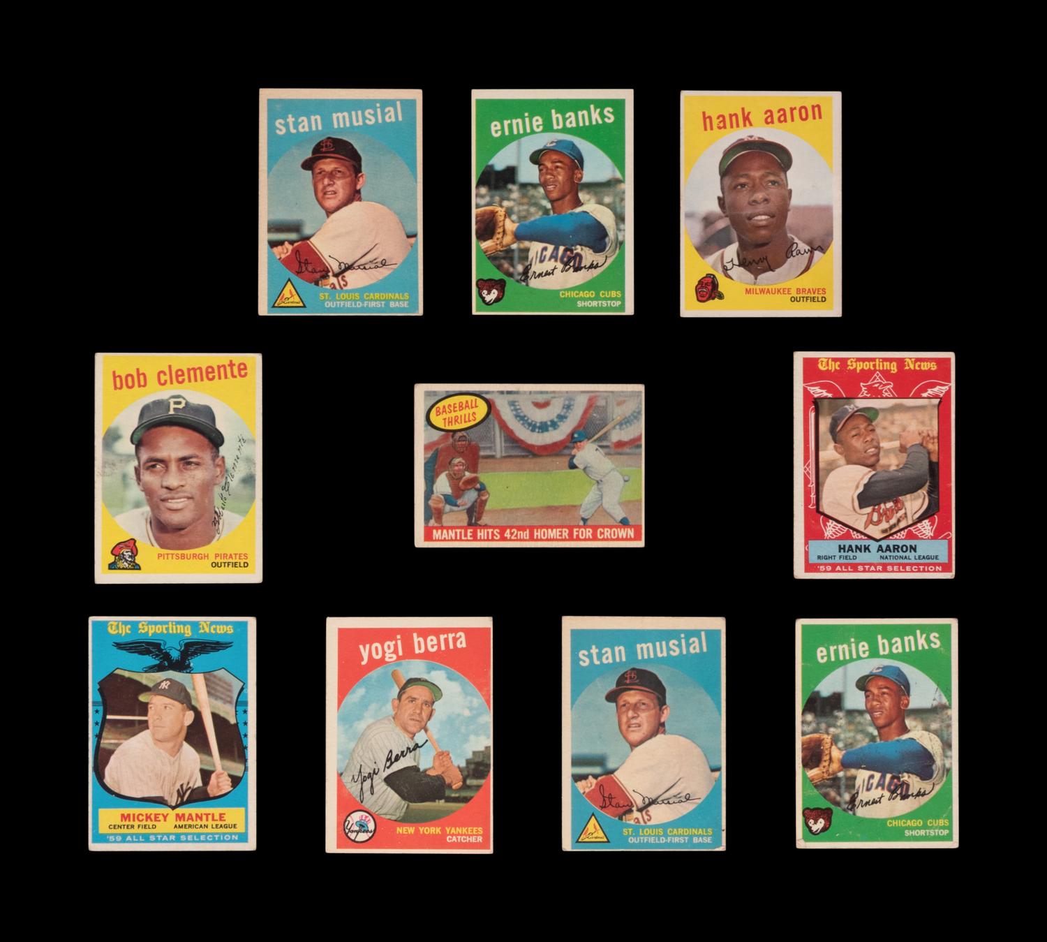 A Group of Over 575 Assorted 1959 Topps Baseball Cards Including Mickey Mantle and Multiple Hall of Famers,